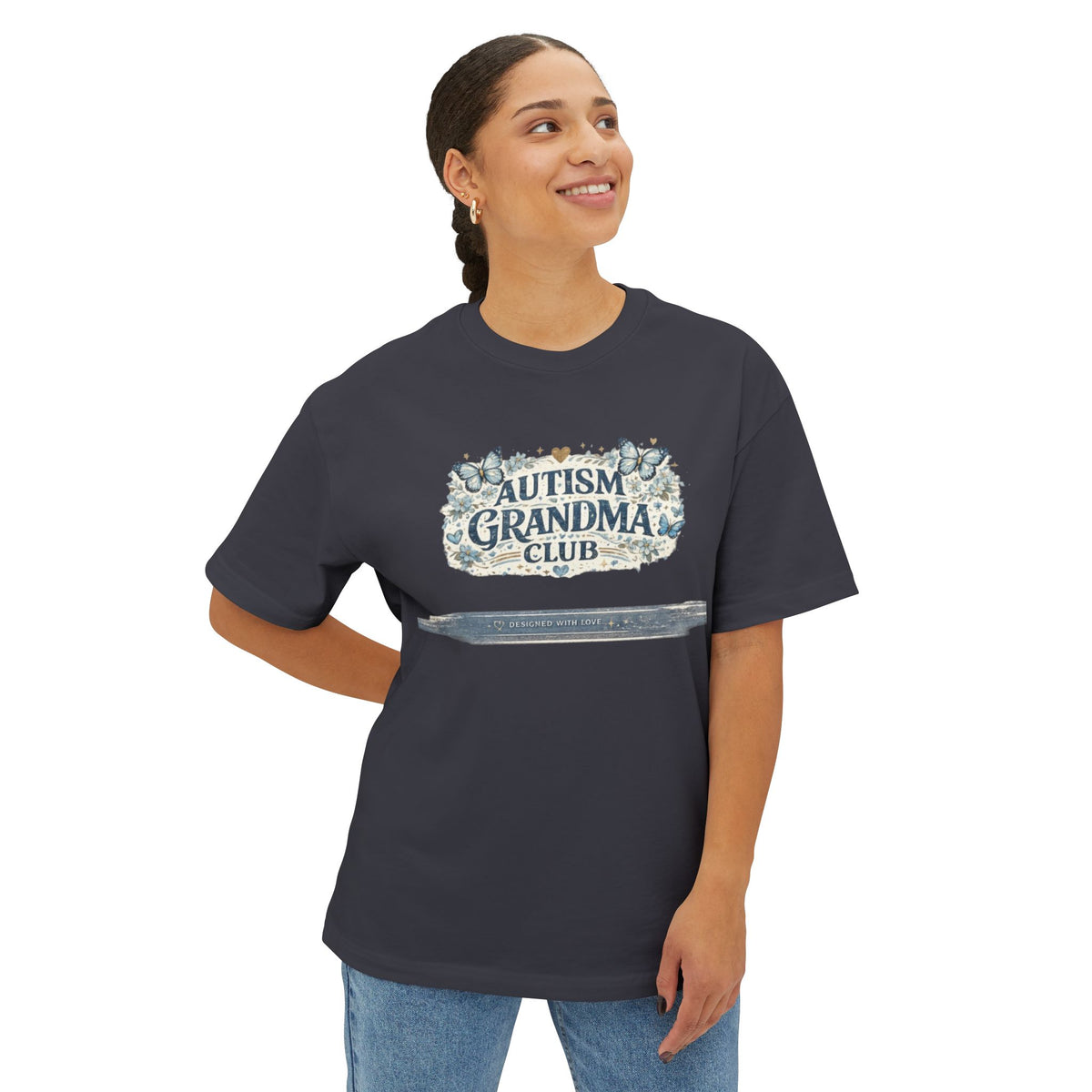 Autism Grandma Club Tee — Floral Butterfly Grandma Shirt