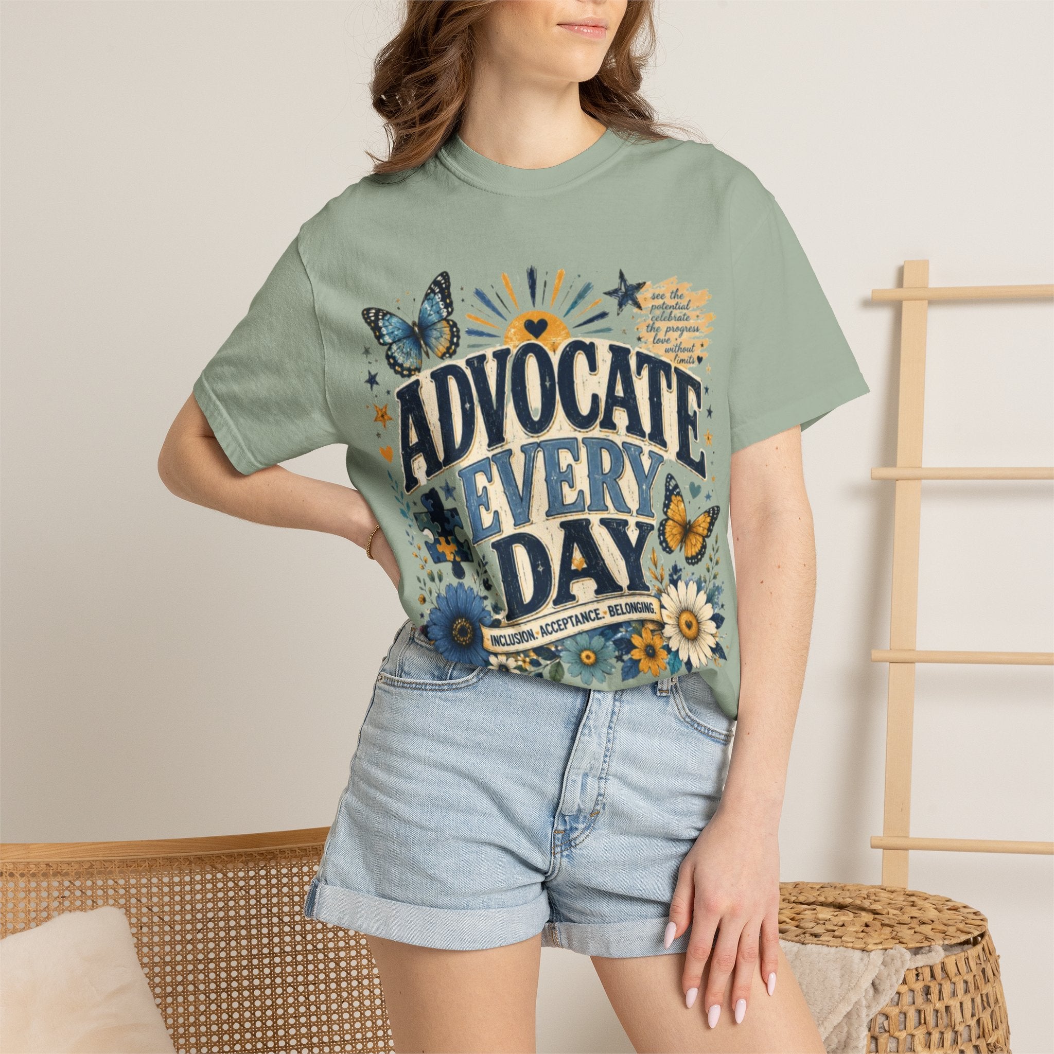 Advocate Every Day T-Shirt — Mental Health Awareness Floral Tee