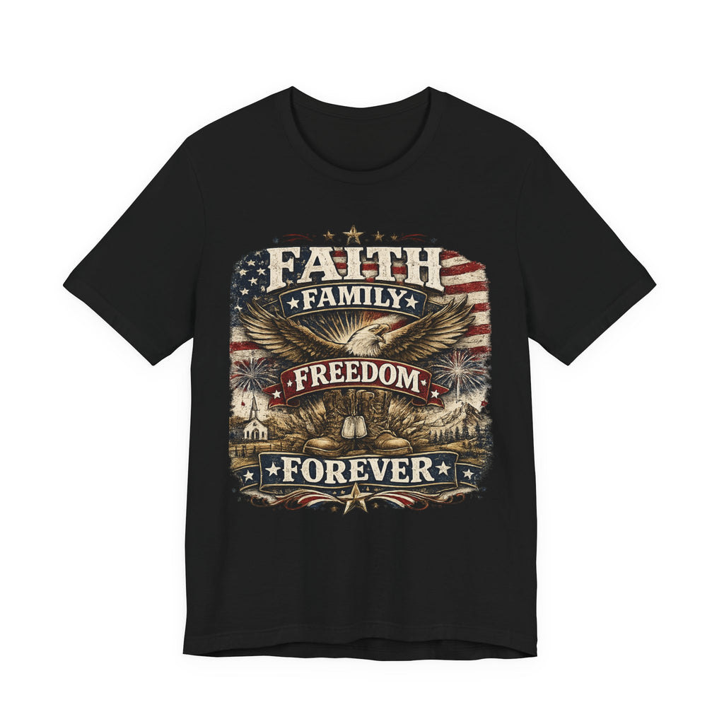 Faith • Family • Freedom Tee — Patriotic American Eagle Shirt