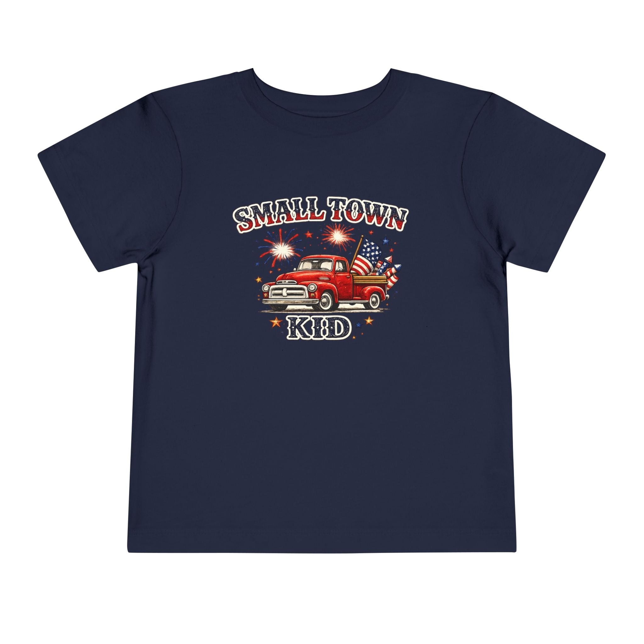 Small Town Kid Toddler Tee — Patriotic Vintage Truck Fourth of July Shirt