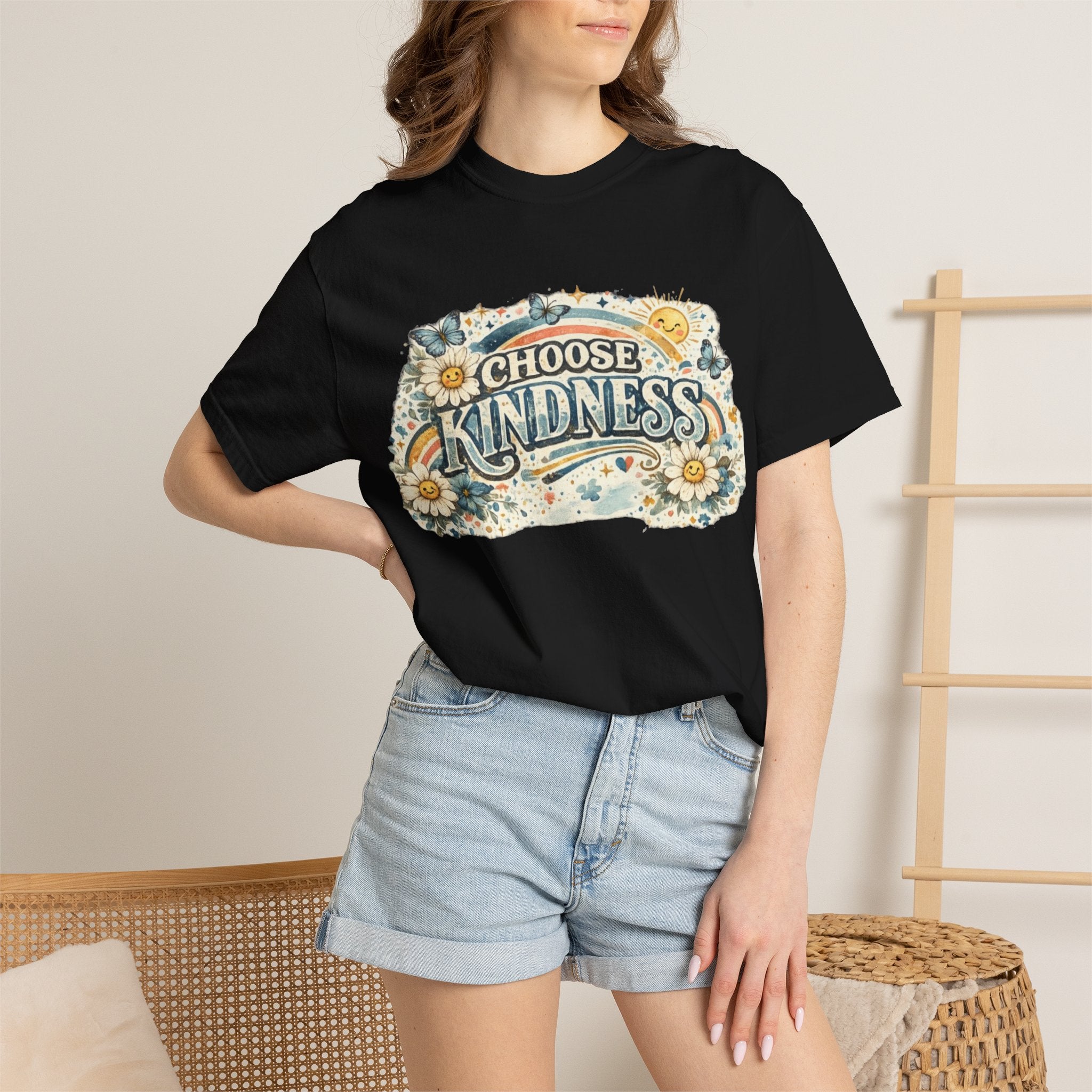 Choose Kindness Floral T-Shirt — Retro Positive Message Tee