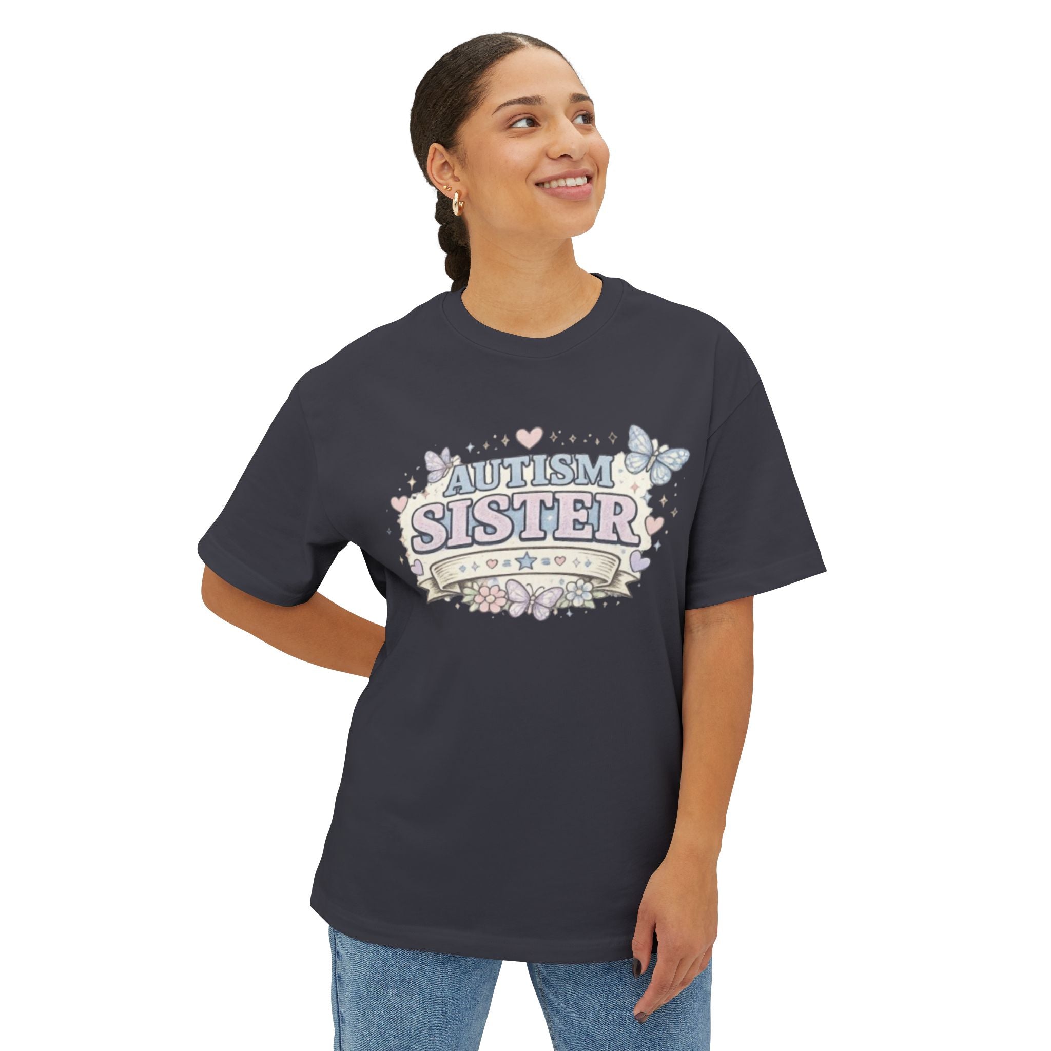 Autism Sister Tee — Pastel Butterfly Support Shirt