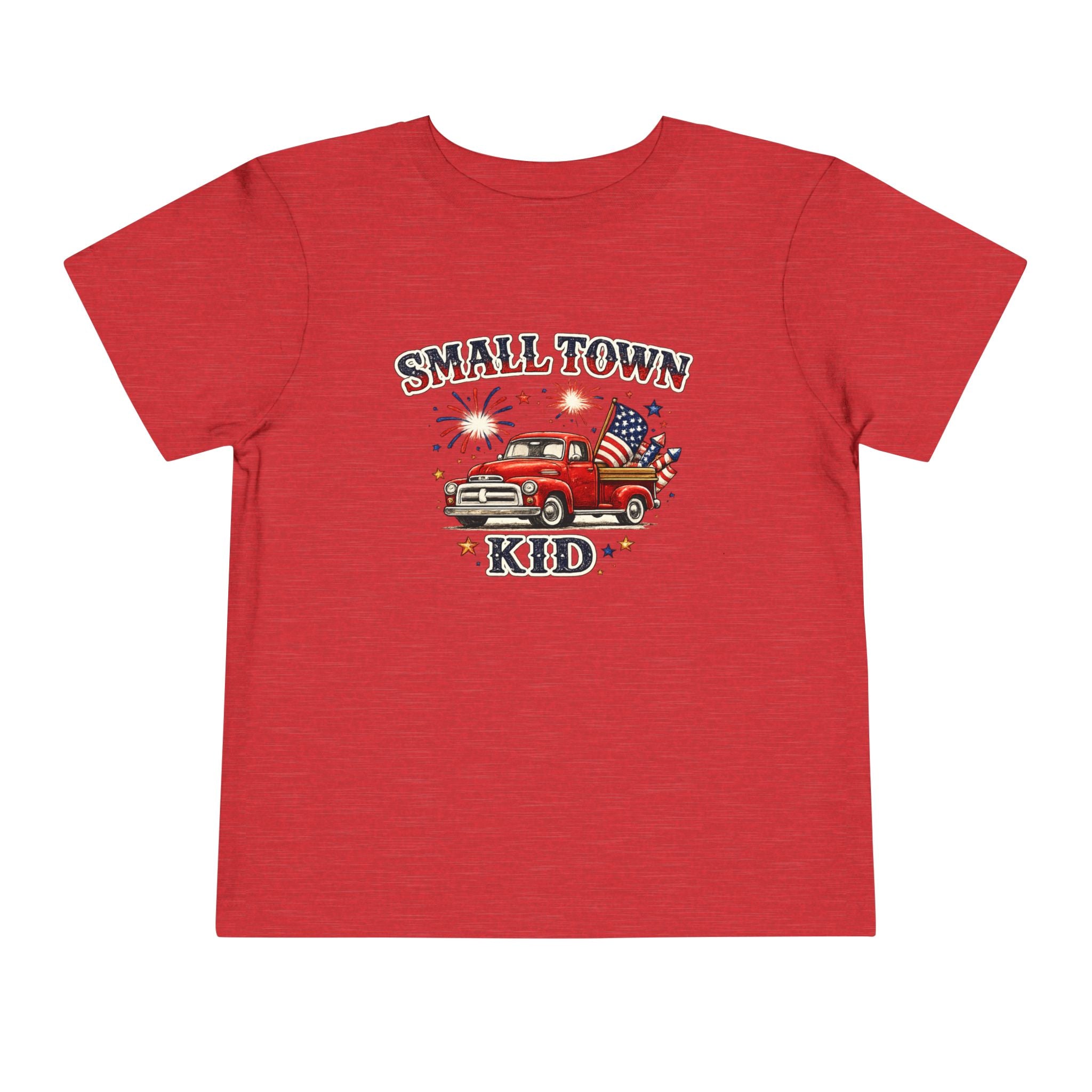 Small Town Kid Toddler Tee — Patriotic Vintage Truck Fourth of July Shirt