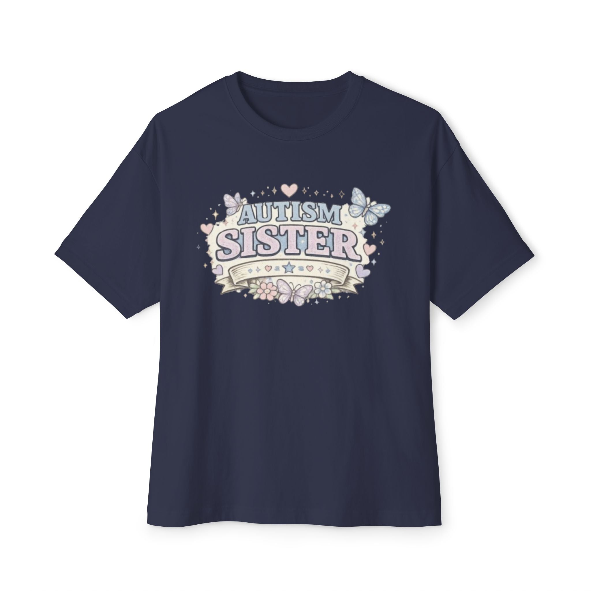 Autism Sister Tee — Pastel Butterfly Support Shirt
