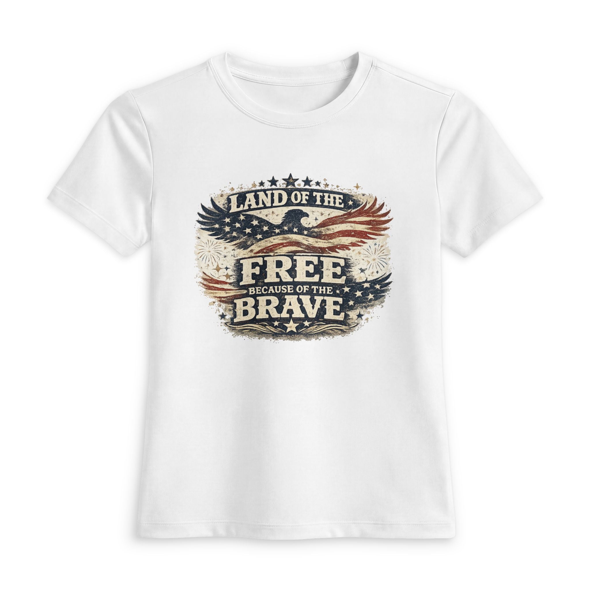 Land of the Free Because of the Brave Women's Fitted Tee