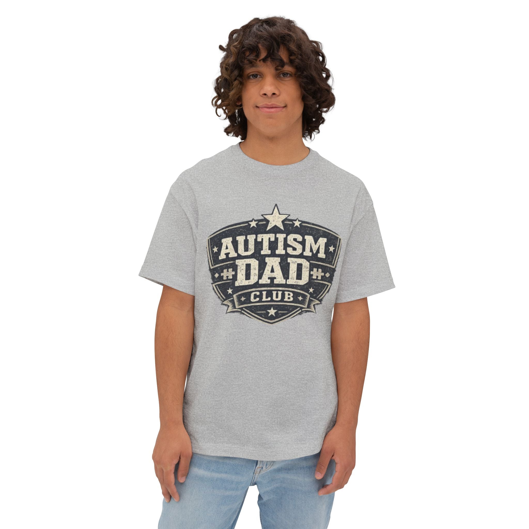 Autism Dad Club Tee — Oversized Boxy T-Shirt for Proud Fathers