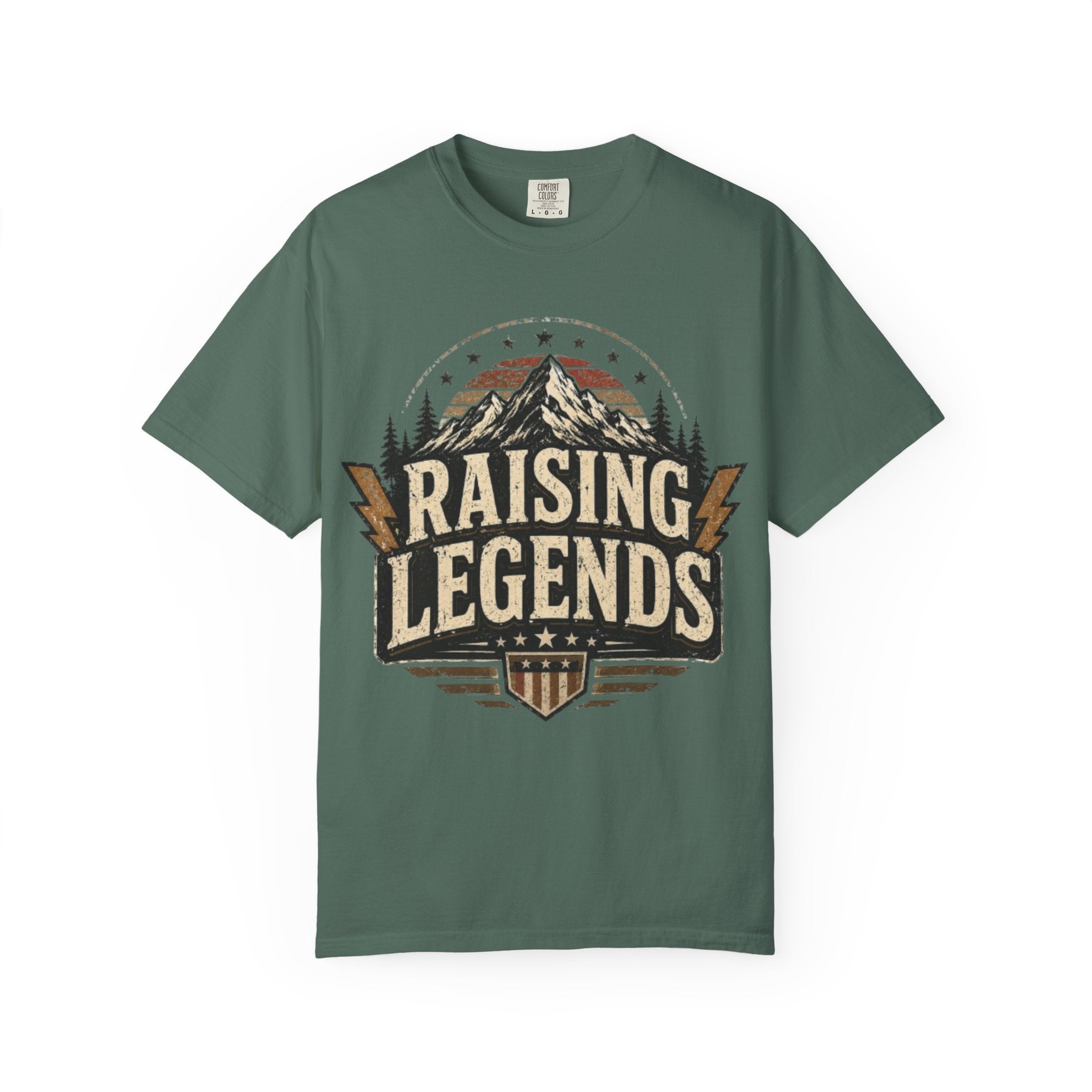 Raising Legends T-Shirt — Vintage Mountain Fatherhood Tee