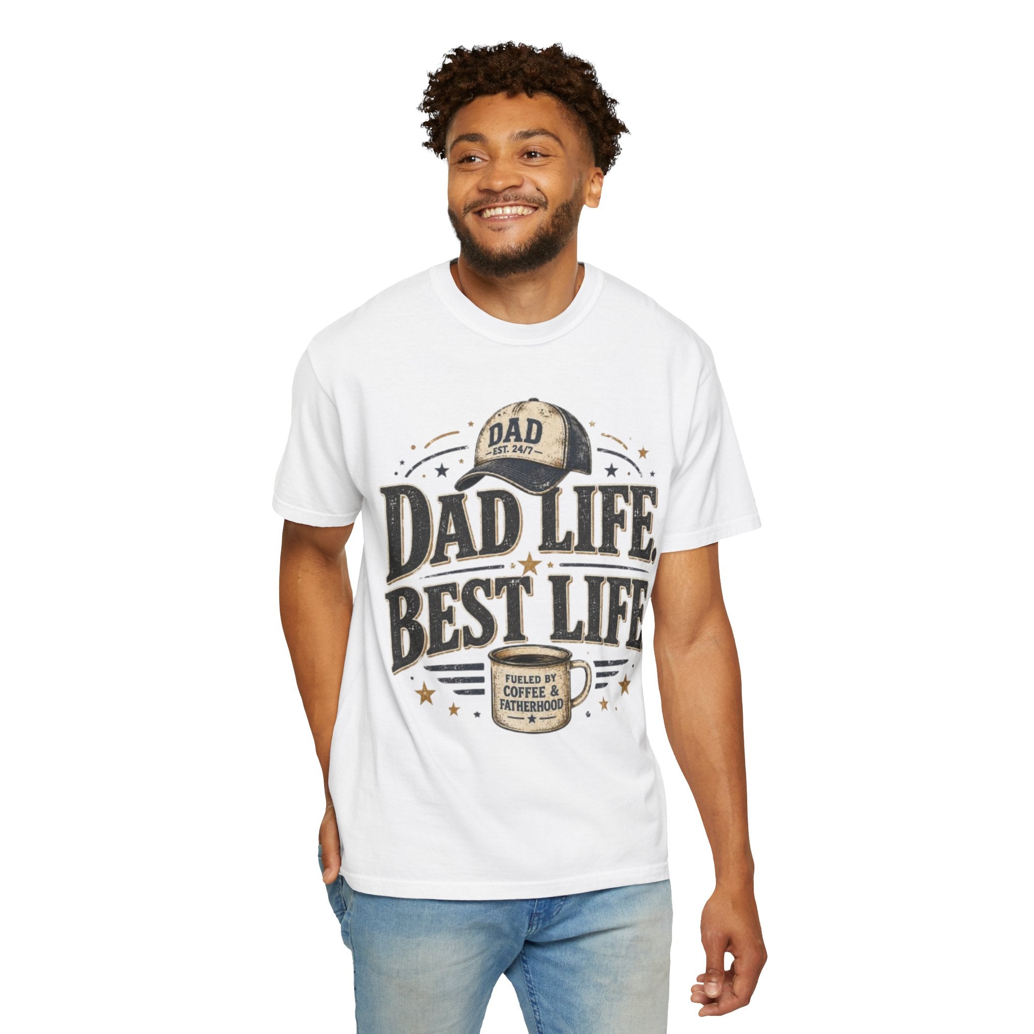Dad Life Best Life T-Shirt — Coffee & Fatherhood Graphic Tee