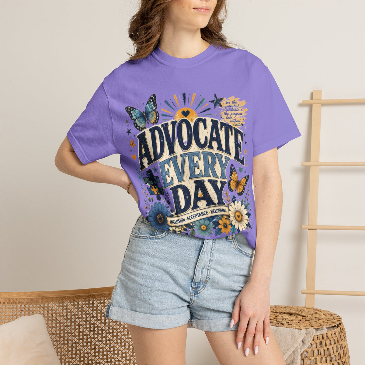 Advocate Every Day T-Shirt — Mental Health Awareness Floral Tee