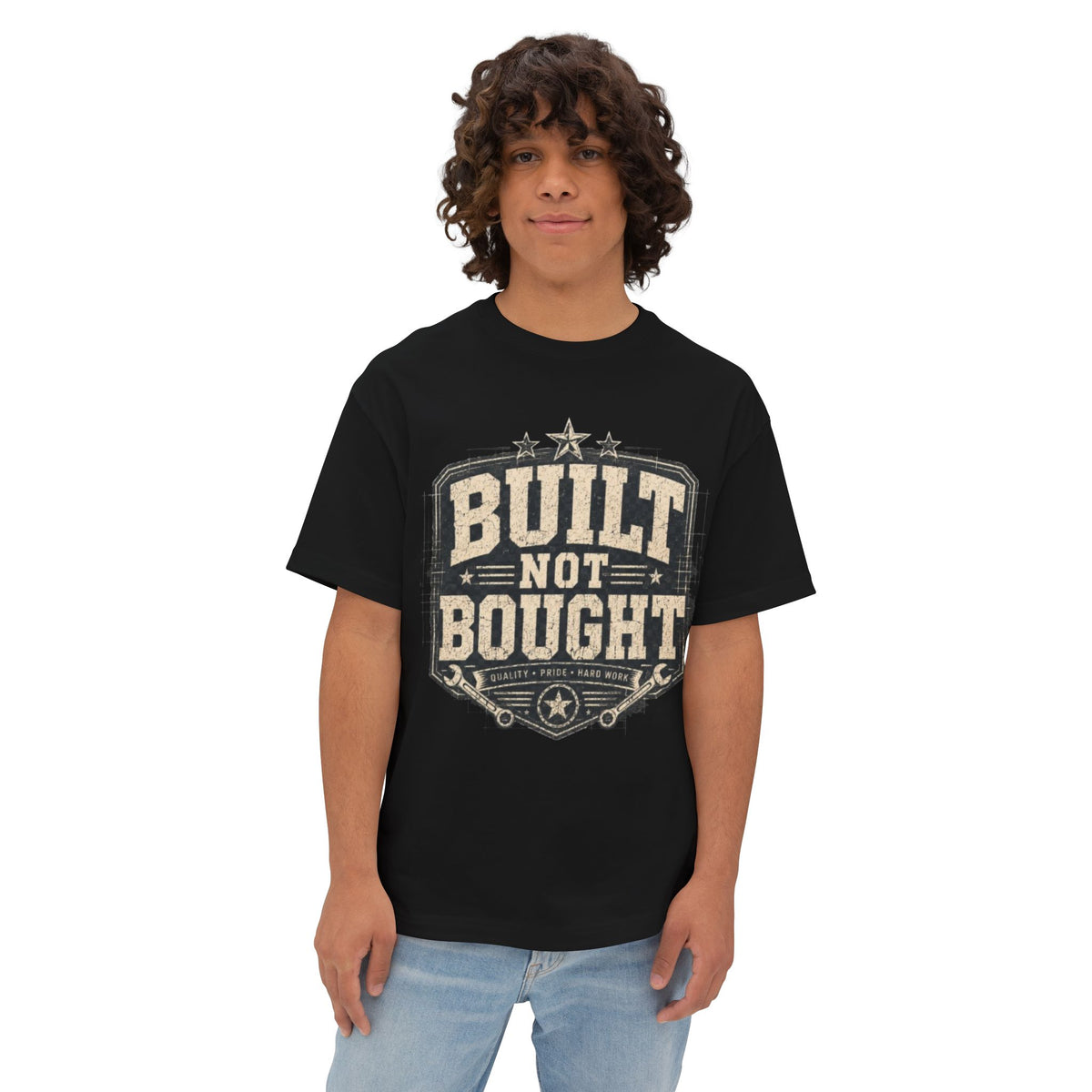 Built Not Bought T-Shirt — Retro Mechanics Graphic Tee for Makers & DIY Enthusiasts