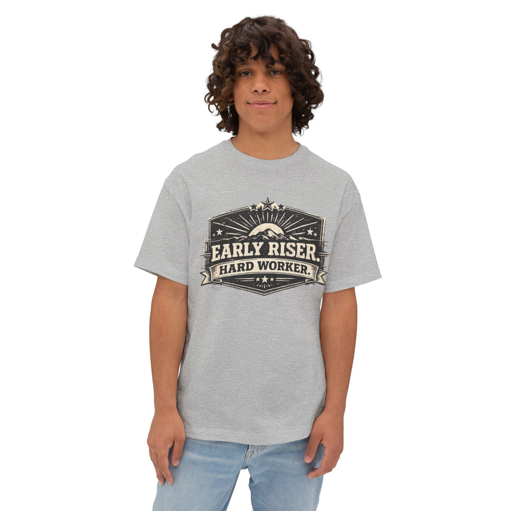 Early Riser Hard Worker T‑Shirt — Vintage Sunrise Graphic Tee