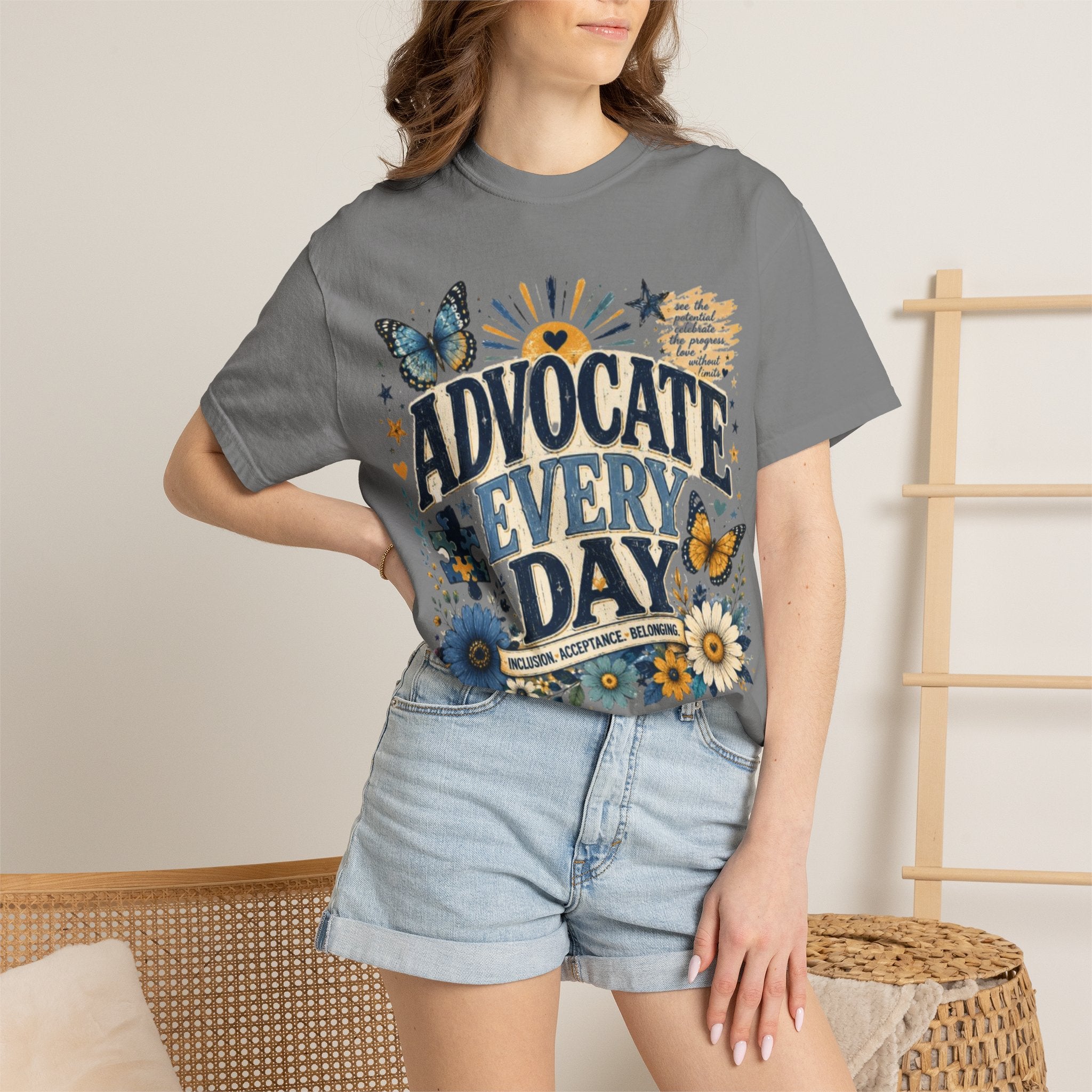 Advocate Every Day T-Shirt — Mental Health Awareness Floral Tee