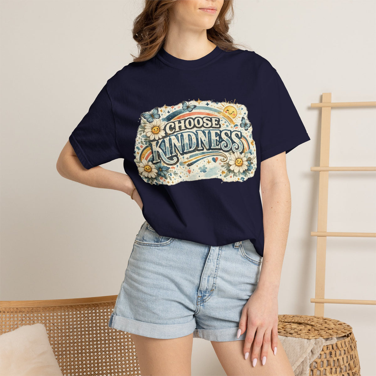 Choose Kindness Floral T-Shirt — Retro Positive Message Tee