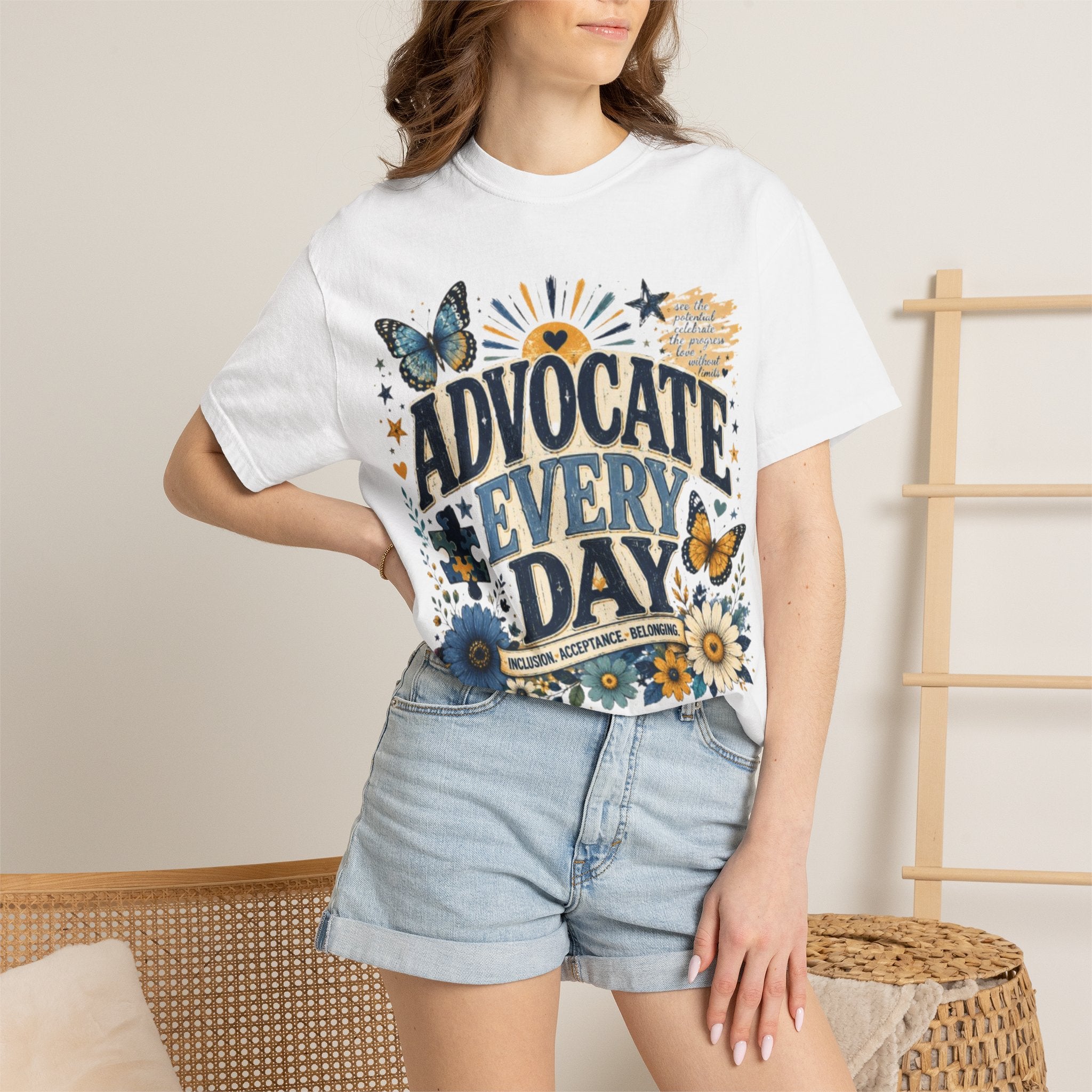 Advocate Every Day T-Shirt — Mental Health Awareness Floral Tee