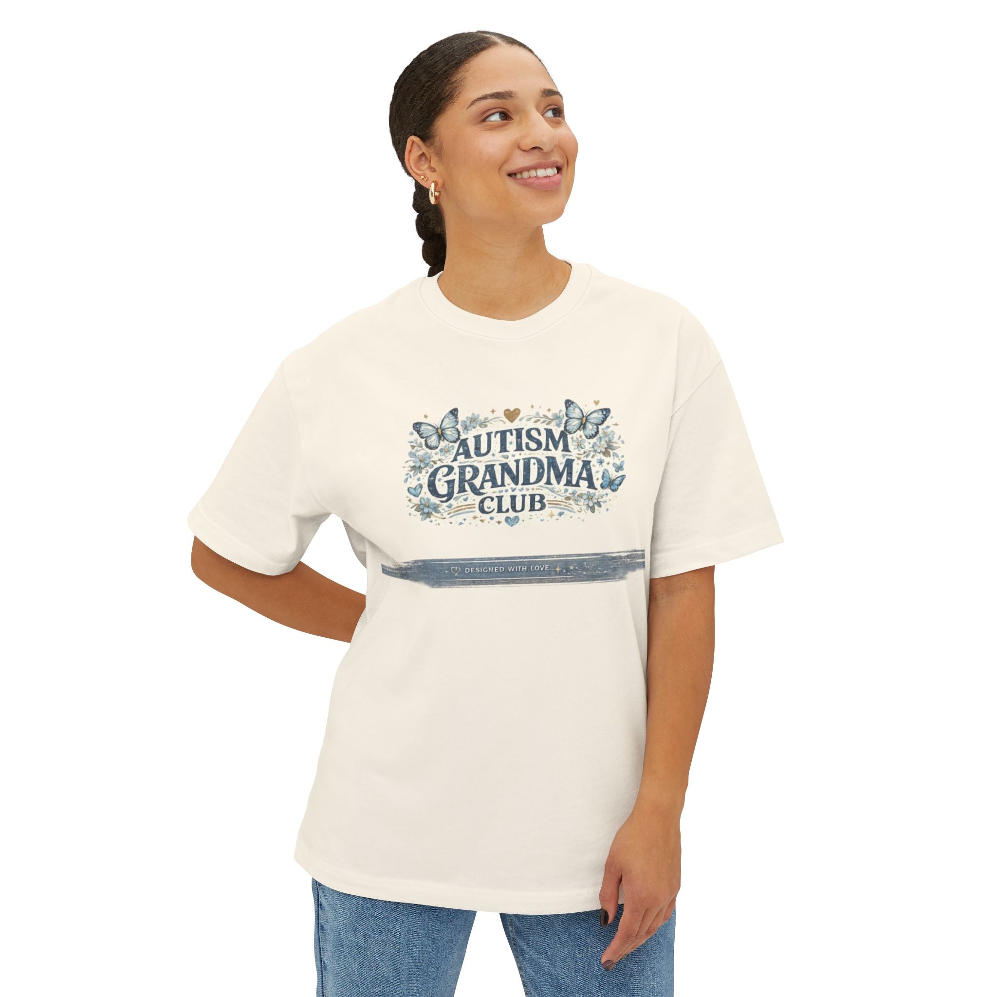 Autism Grandma Club Tee — Floral Butterfly Grandma Shirt