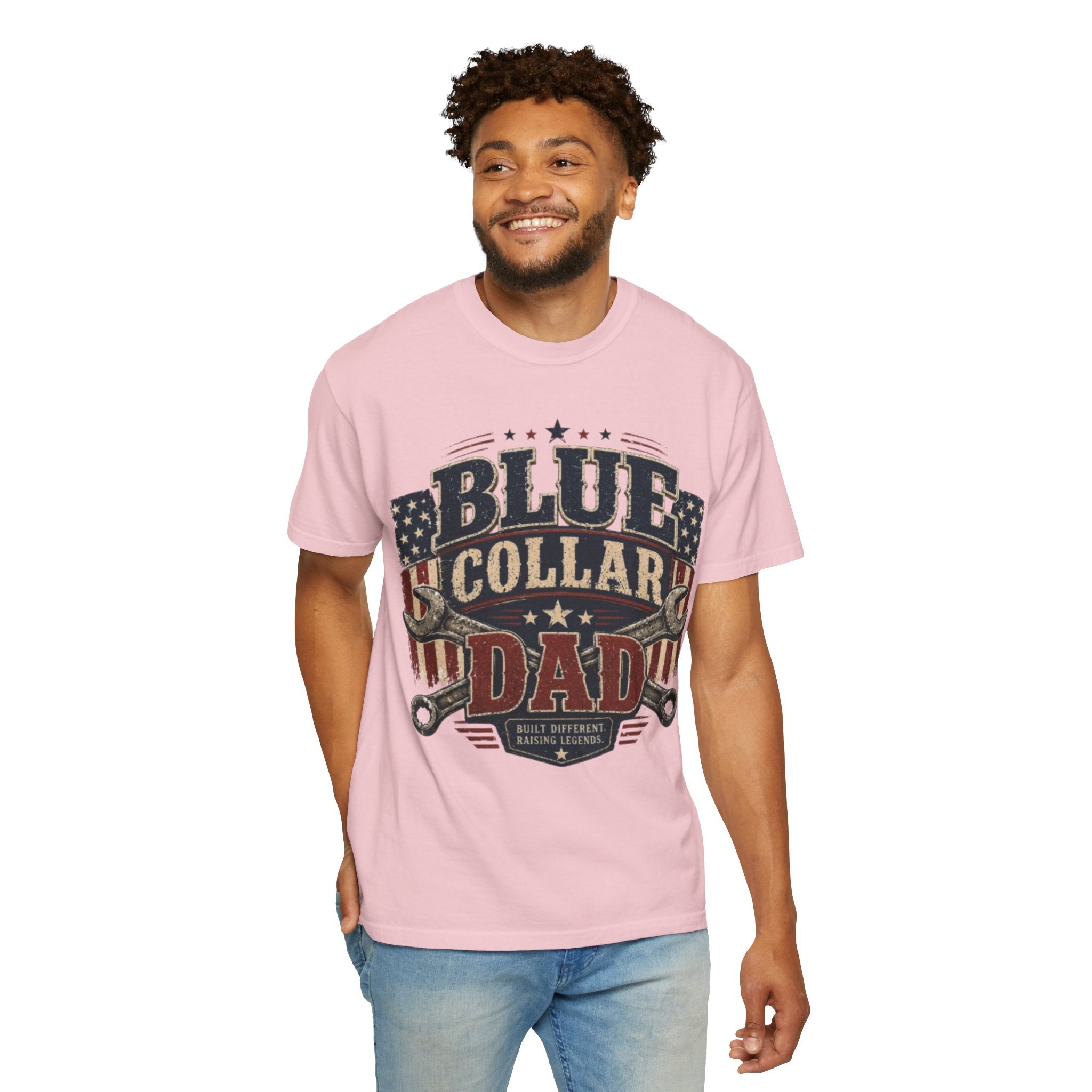 Blue Collar Dad T-Shirt — Patriotic Mechanic Father Tee