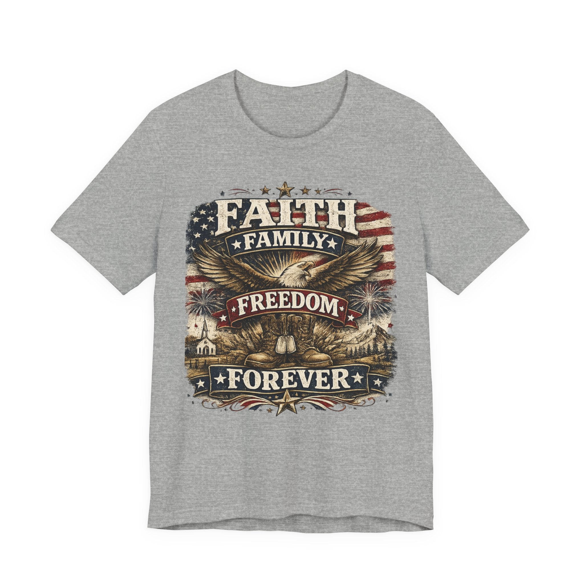 Faith • Family • Freedom Tee — Patriotic American Eagle Shirt
