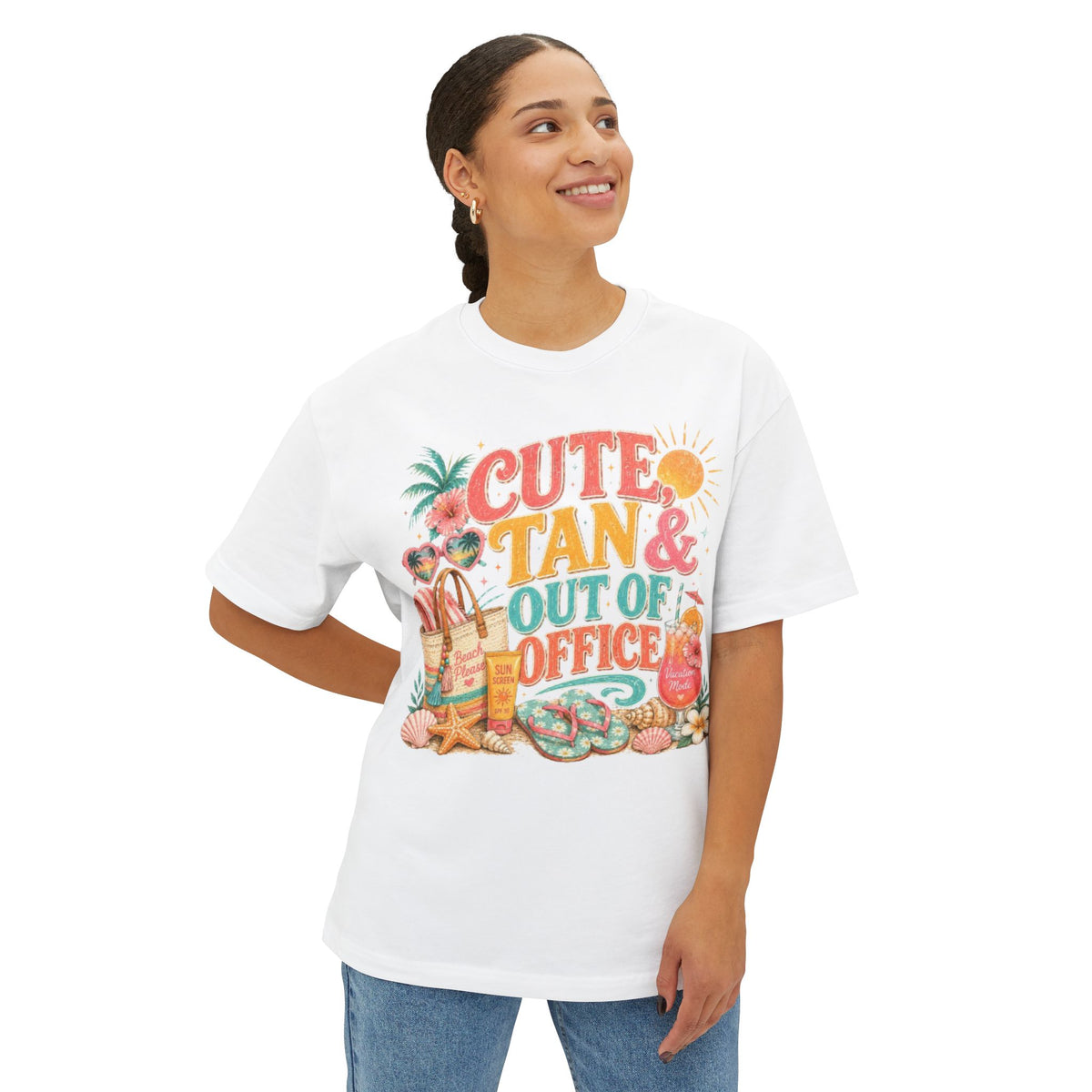 Cute, Tan & Out of Office Tee – Summer Beach Vacation Graphic T-Shirt