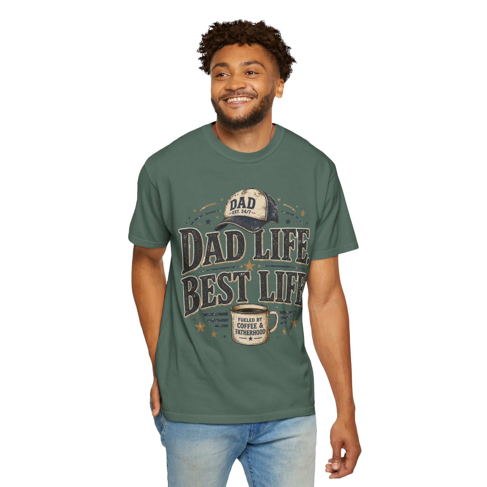 Dad Life Best Life T-Shirt — Coffee & Fatherhood Graphic Tee