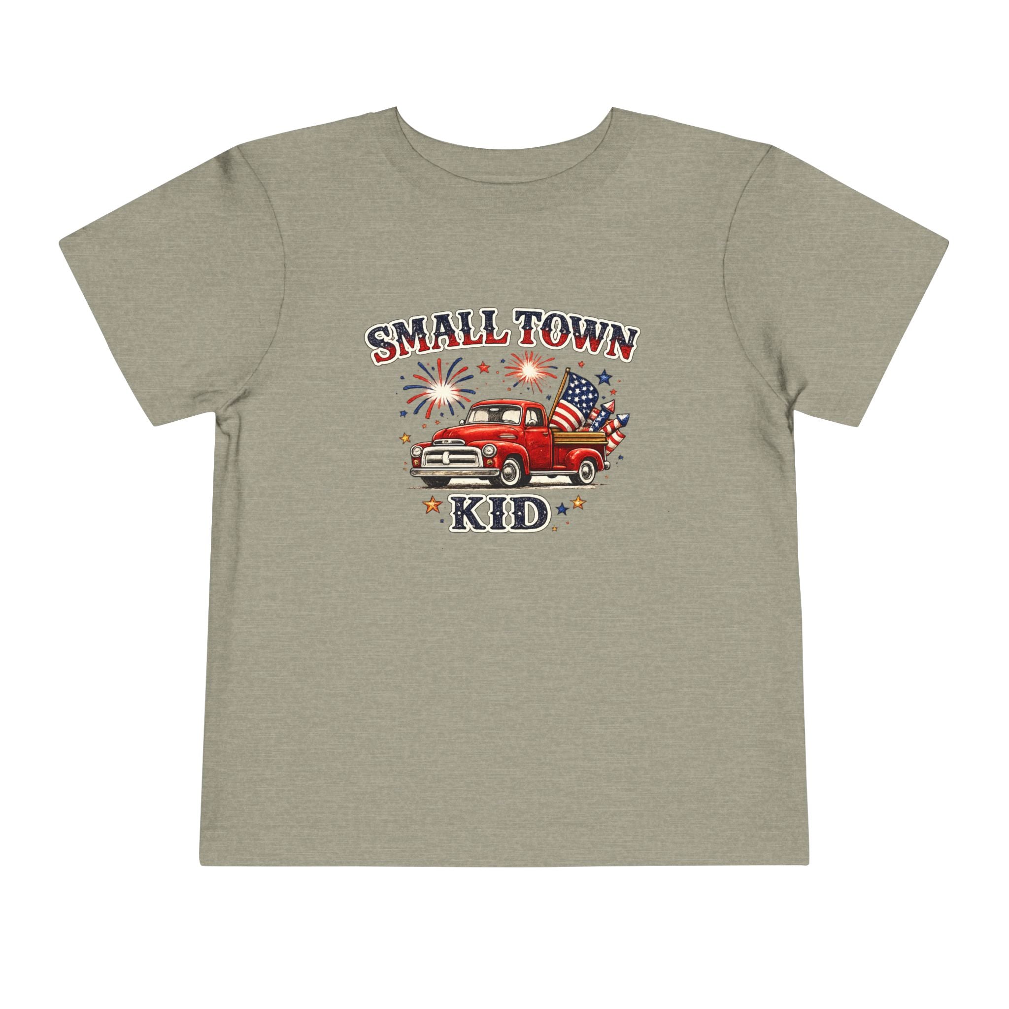 Small Town Kid Toddler Tee — Patriotic Vintage Truck Fourth of July Shirt