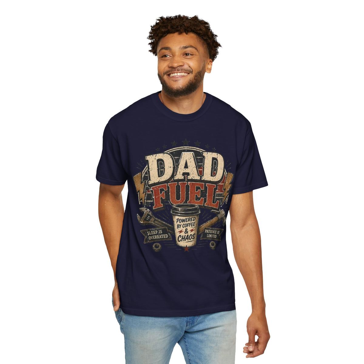 Dad Fuel T-Shirt — Funny Coffee & Chaos Father's Day Tee