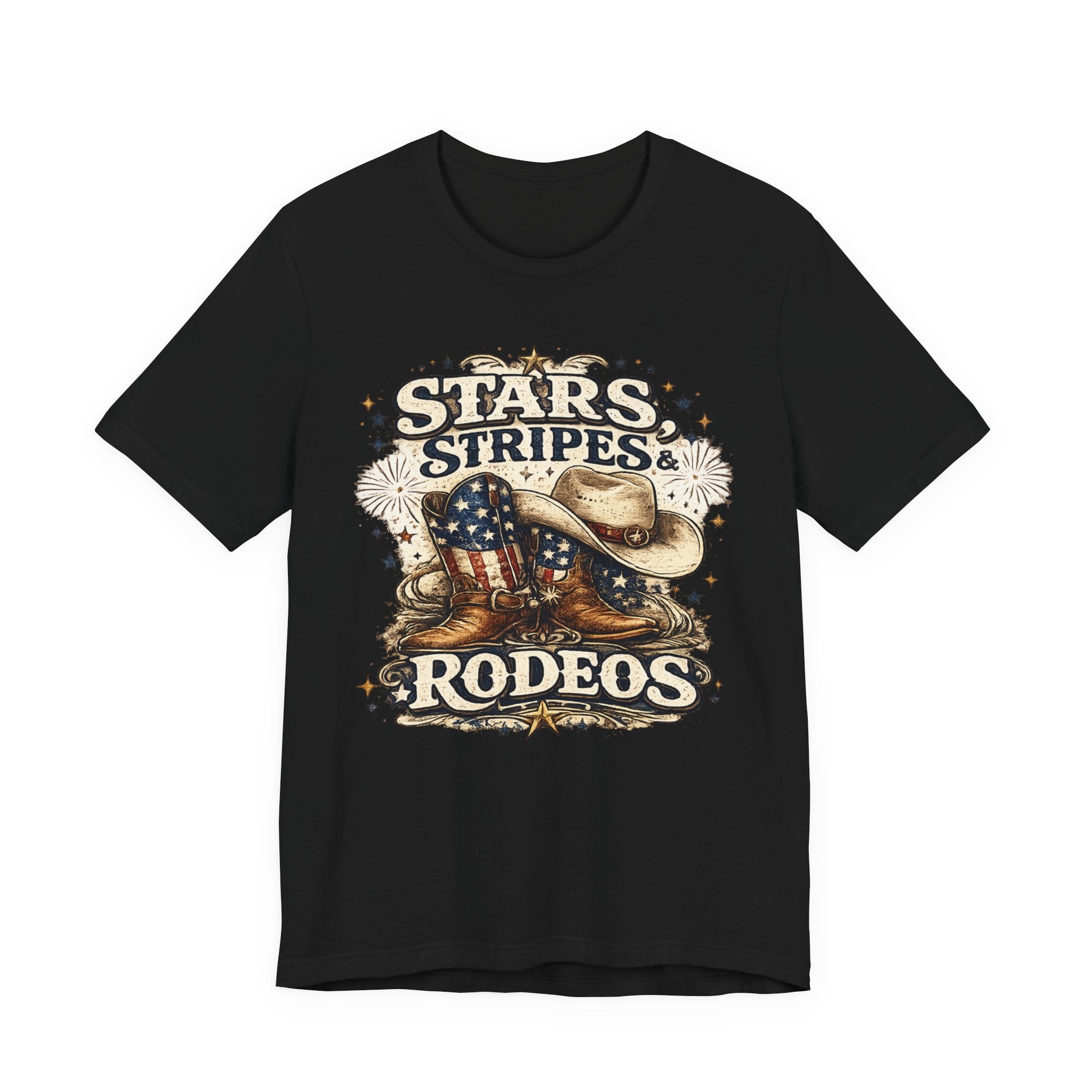 Stars, Stripes & Rodeos Graphic Tee — Patriotic Cowboy Western T‑Shirt