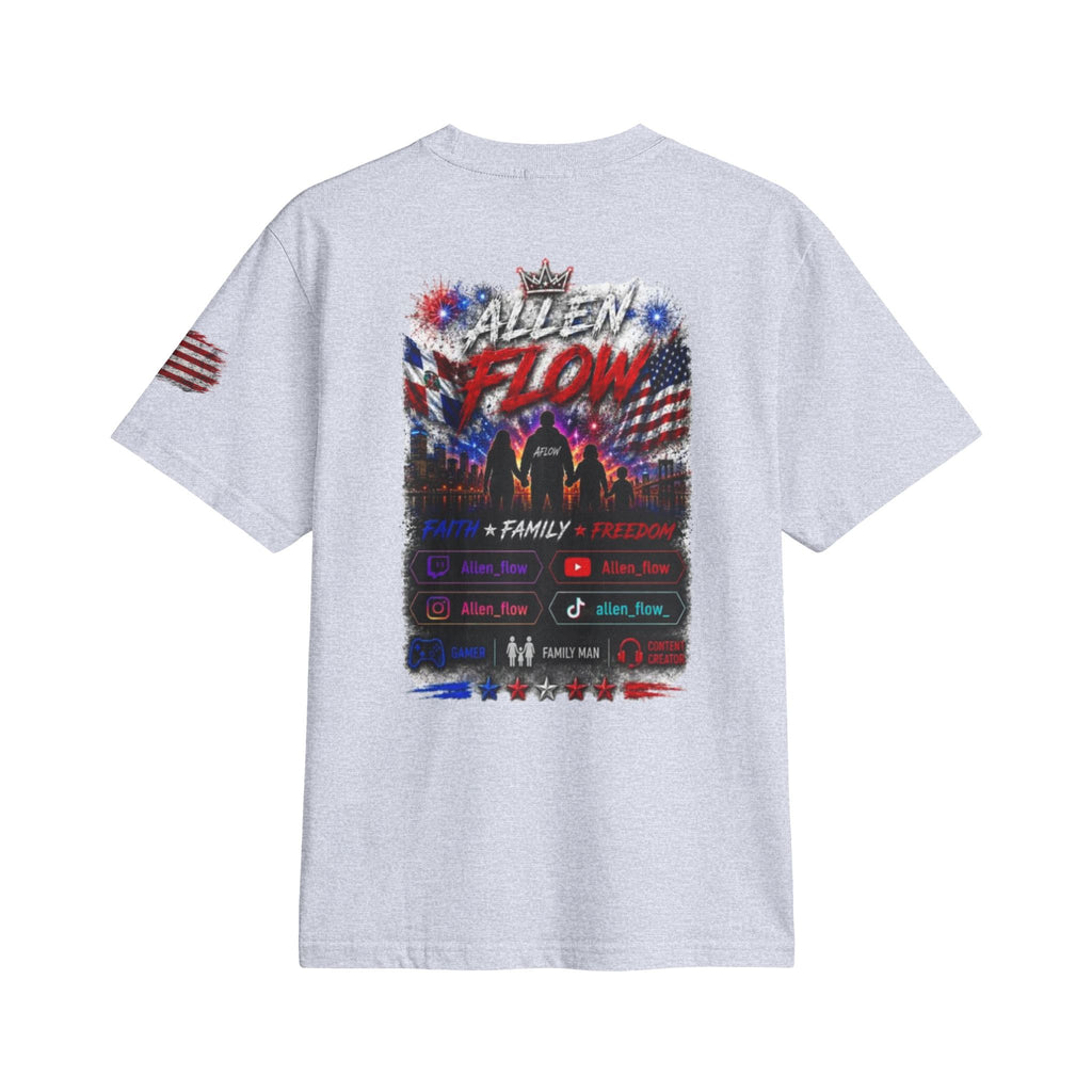 Flow American Flag T-Shirt — "Family Faith Freedom" Patriotic Active Tee