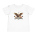 Toddler Tee — "Raised Free" Eagle American Flag Graphic