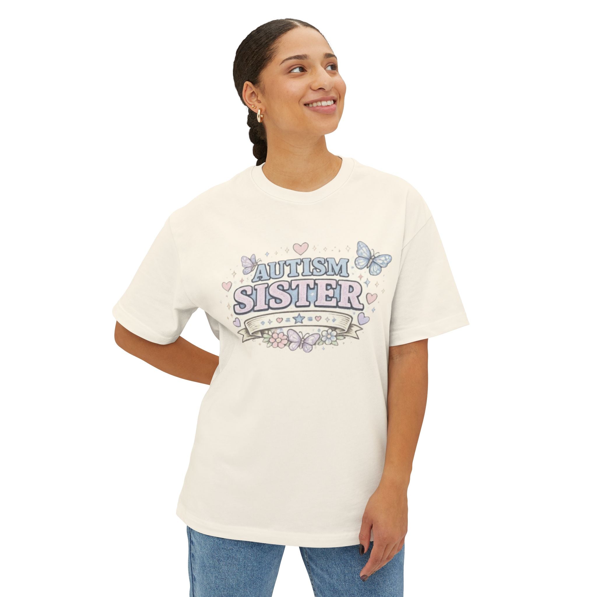 Autism Sister Tee — Pastel Butterfly Support Shirt