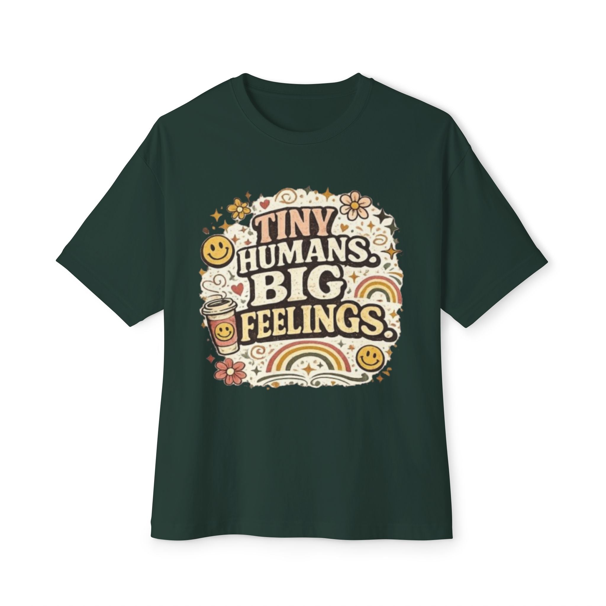 Tiny Humans, Big Feelings Tee — Retro Cute Parent Shirt