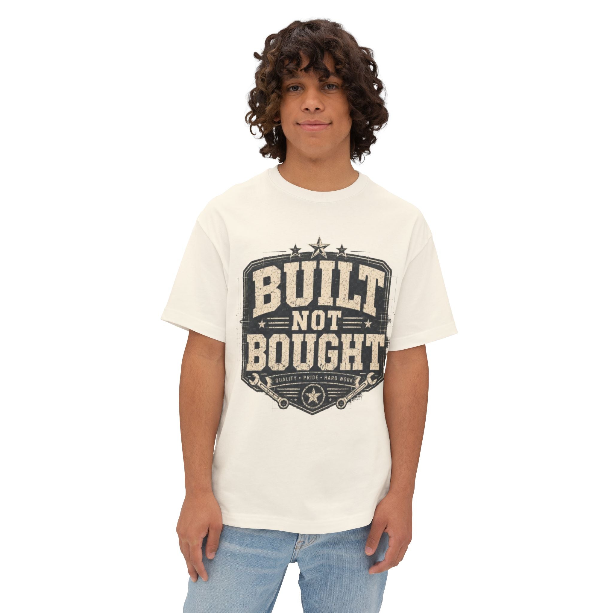Built Not Bought T-Shirt — Retro Mechanics Graphic Tee for Makers & DIY Enthusiasts