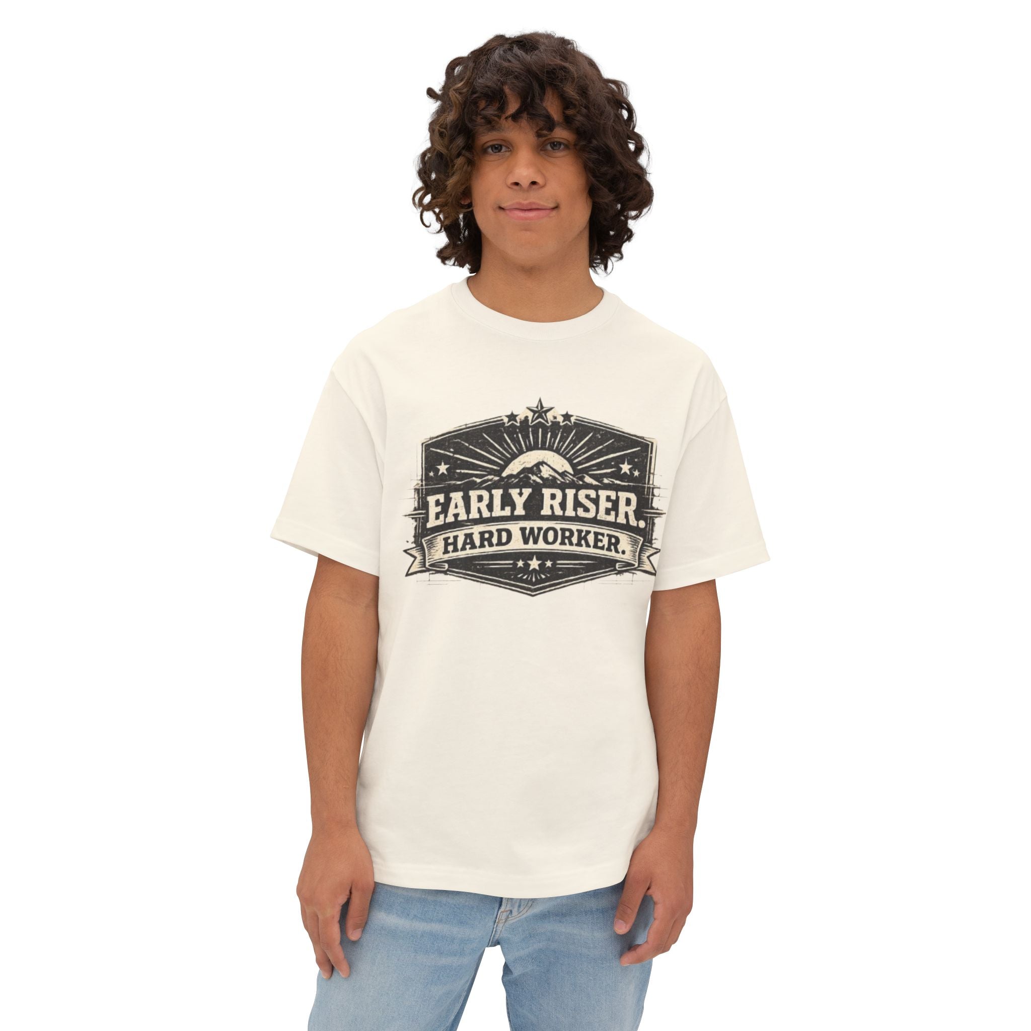 Early Riser Hard Worker T‑Shirt — Vintage Sunrise Graphic Tee