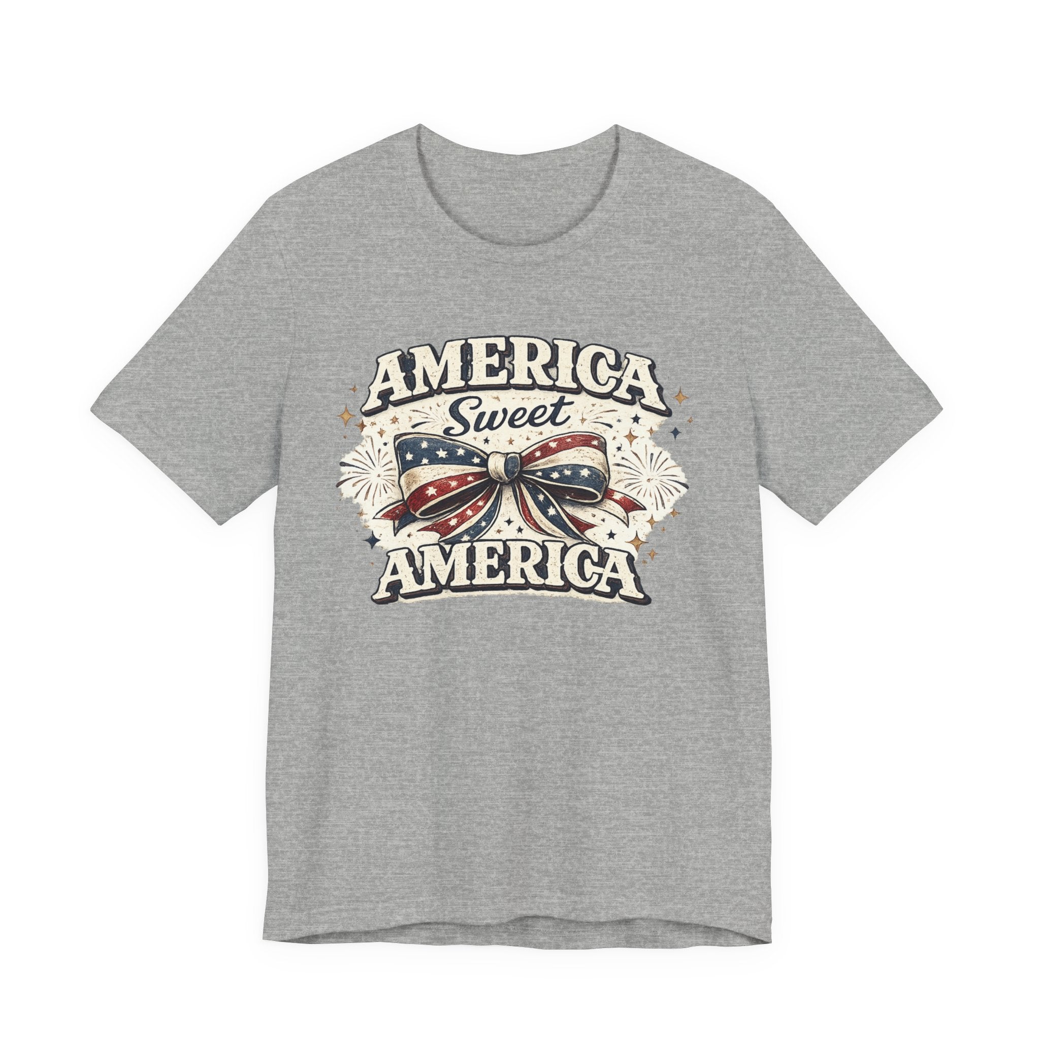 America Sweet America T-Shirt — Patriotic Fourth of July Tee with Flag Bow