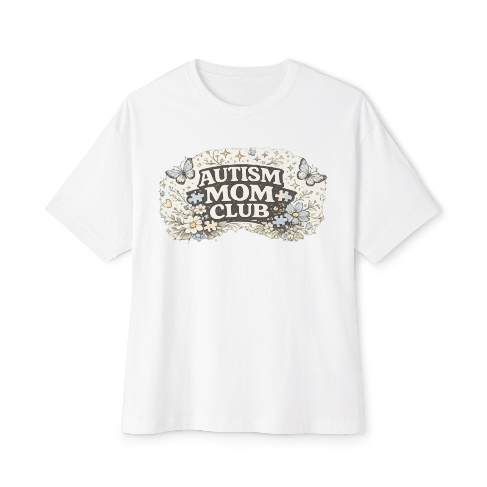 Autism Mom Club Tee — Floral Butterflies Support T-Shirt