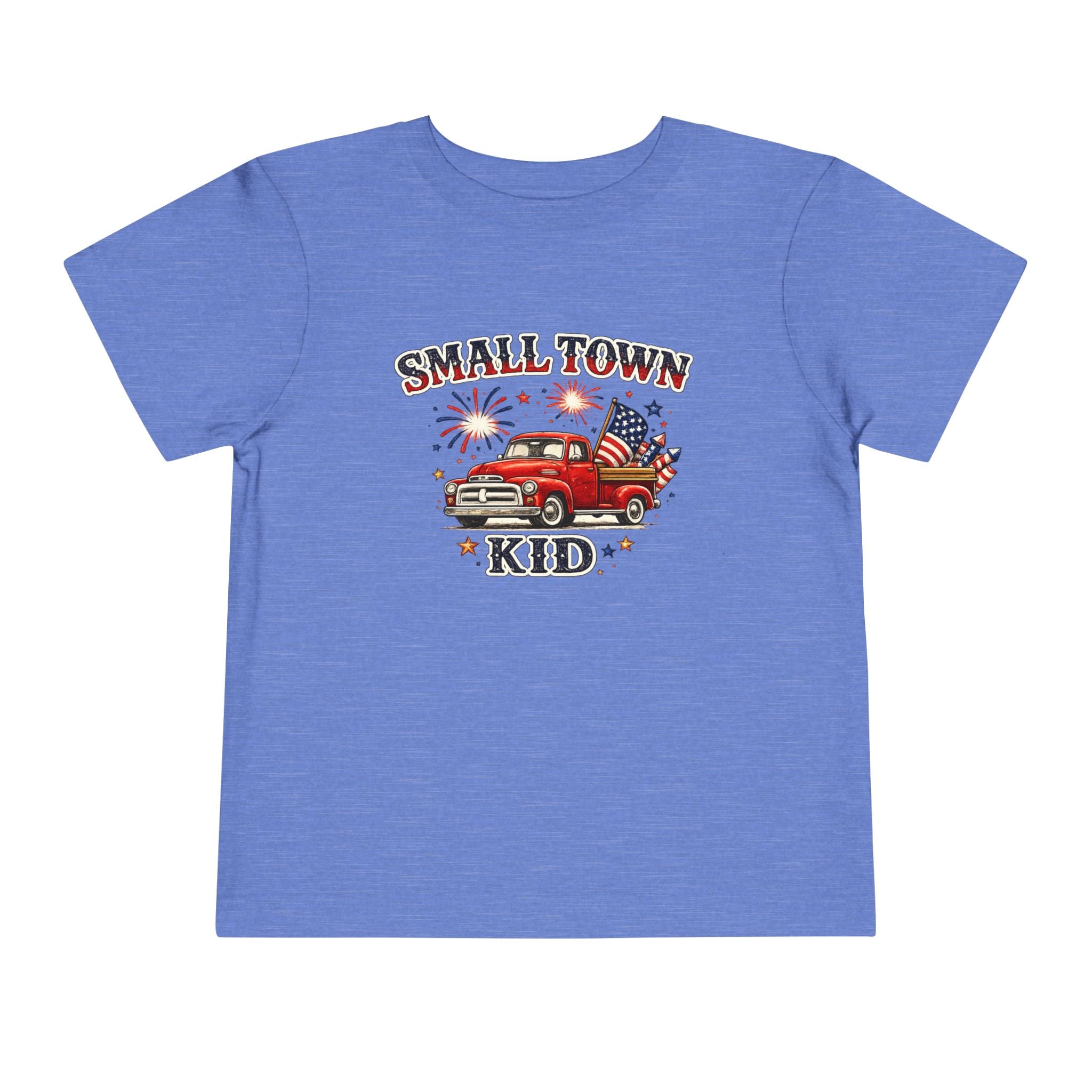 Small Town Kid Toddler Tee — Patriotic Vintage Truck Fourth of July Shirt
