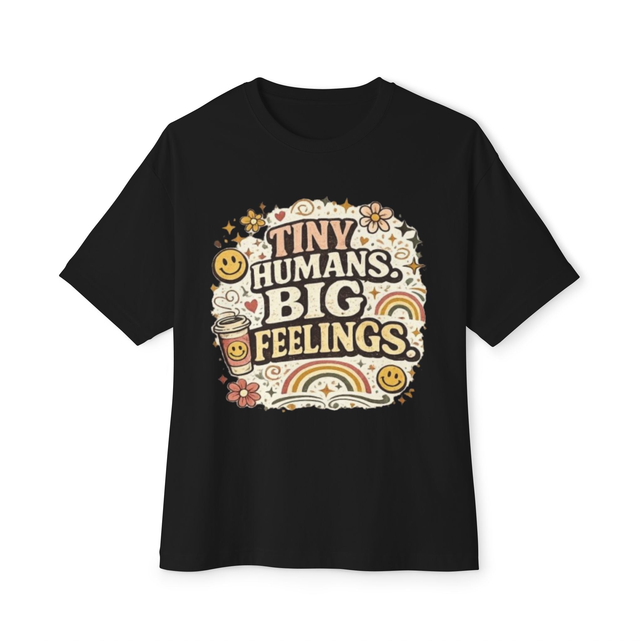 Tiny Humans, Big Feelings Tee — Retro Cute Parent Shirt