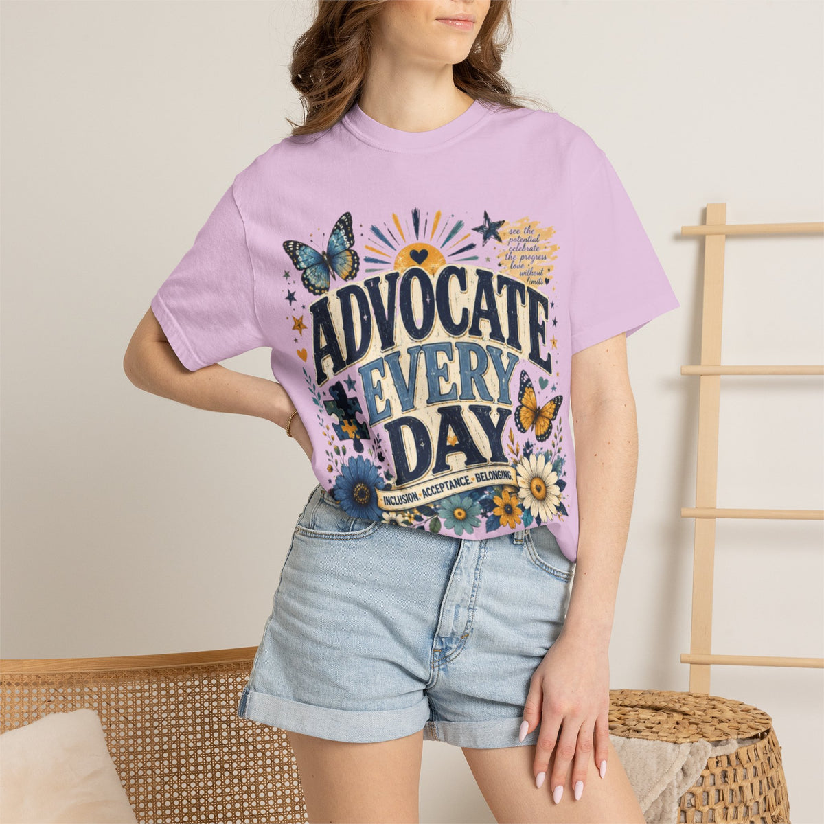 Advocate Every Day T-Shirt — Mental Health Awareness Floral Tee