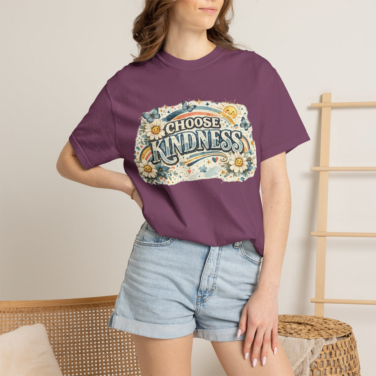 Choose Kindness Floral T-Shirt — Retro Positive Message Tee