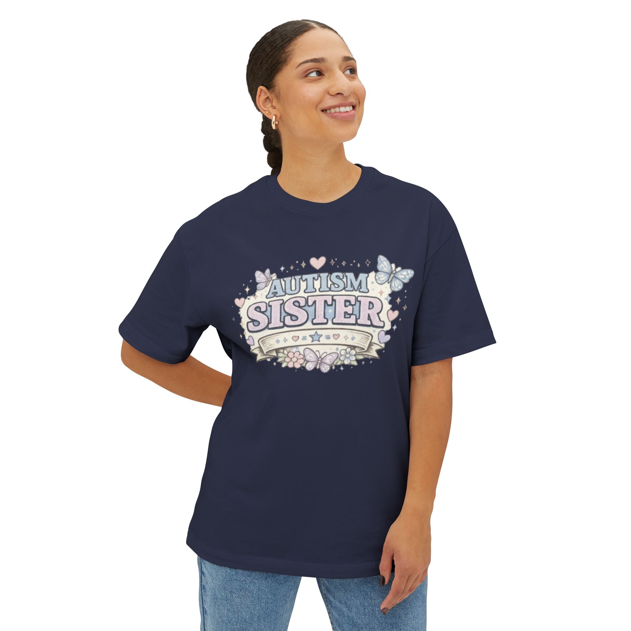 Autism Sister Tee — Pastel Butterfly Support Shirt