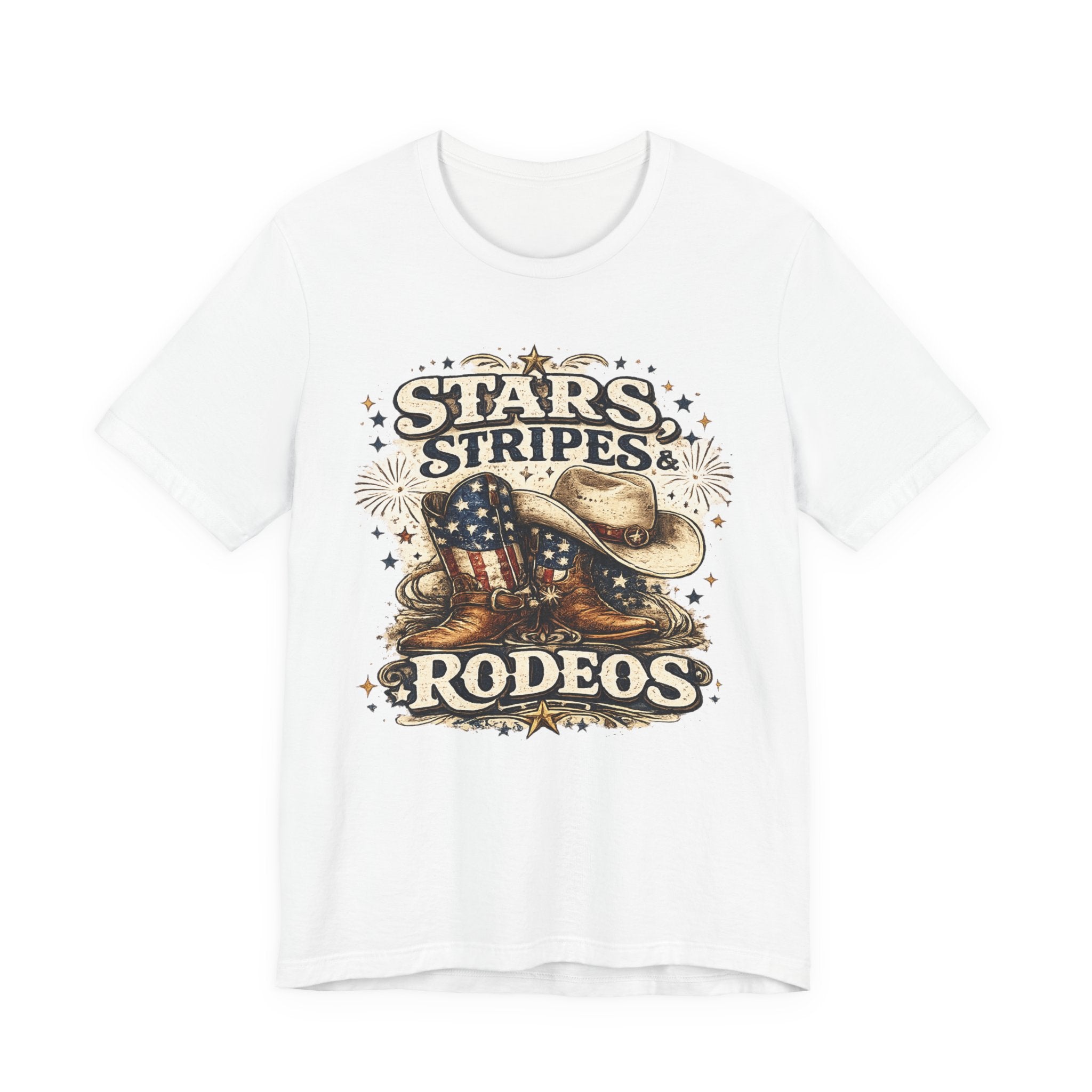 Stars, Stripes & Rodeos Graphic Tee — Patriotic Cowboy Western T‑Shirt