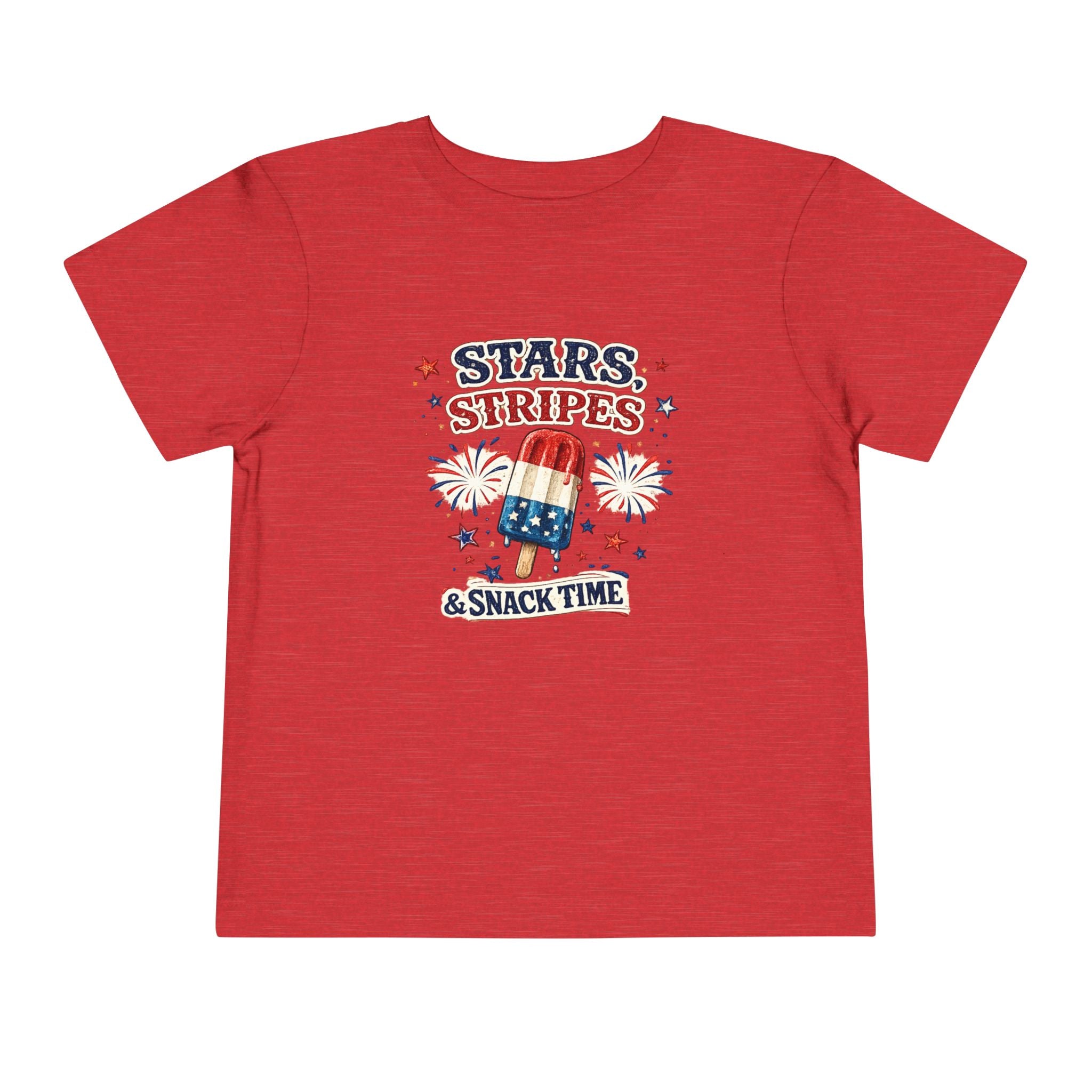 Toddler Tee - "Stars, Stripes & Snack Time" Patriotic Popsicle 4th of July Shirt