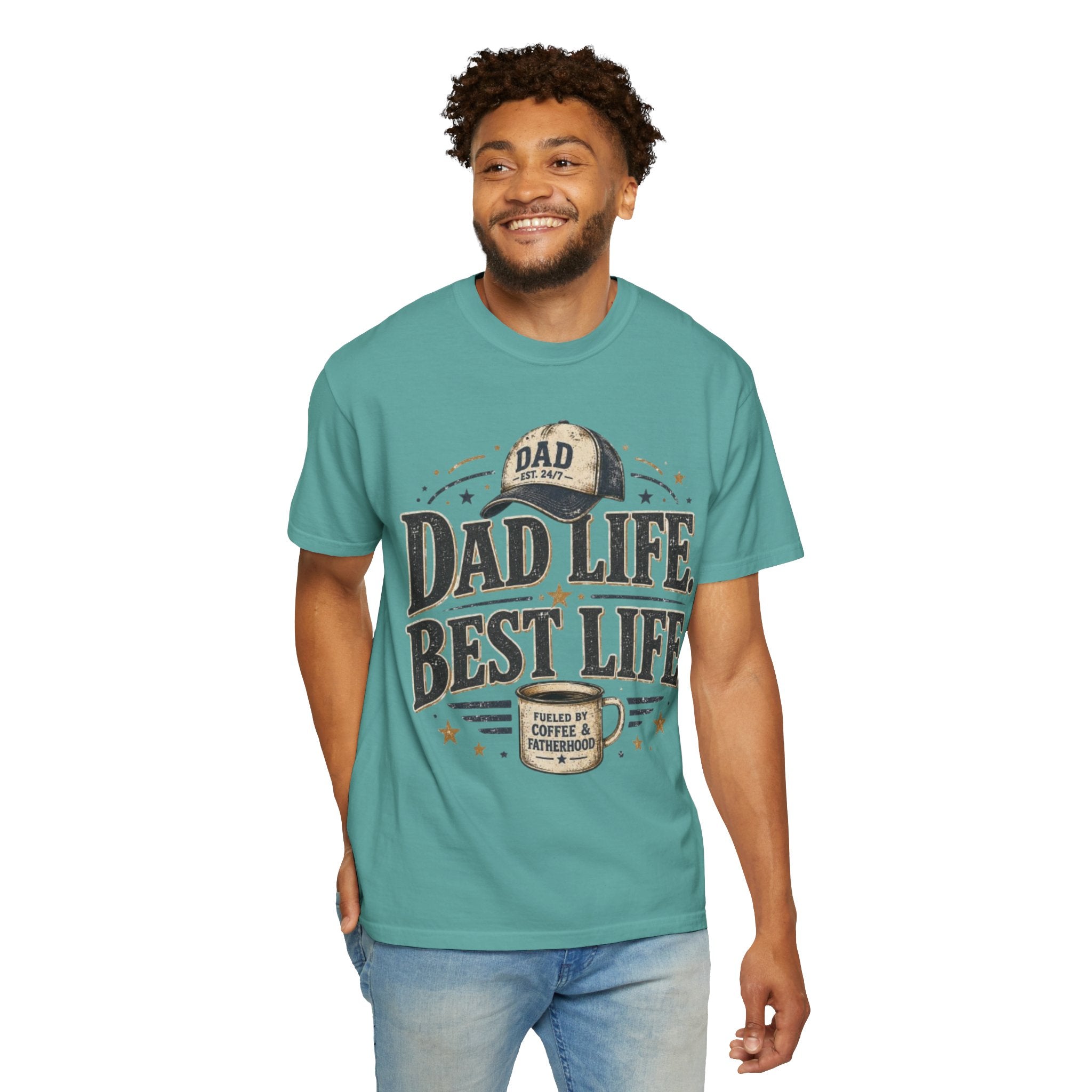 Dad Life Best Life T-Shirt — Coffee & Fatherhood Graphic Tee