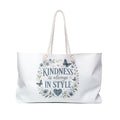 Kindness Is Always in Style Weekender Bag — Floral Butterfly Travel Tote