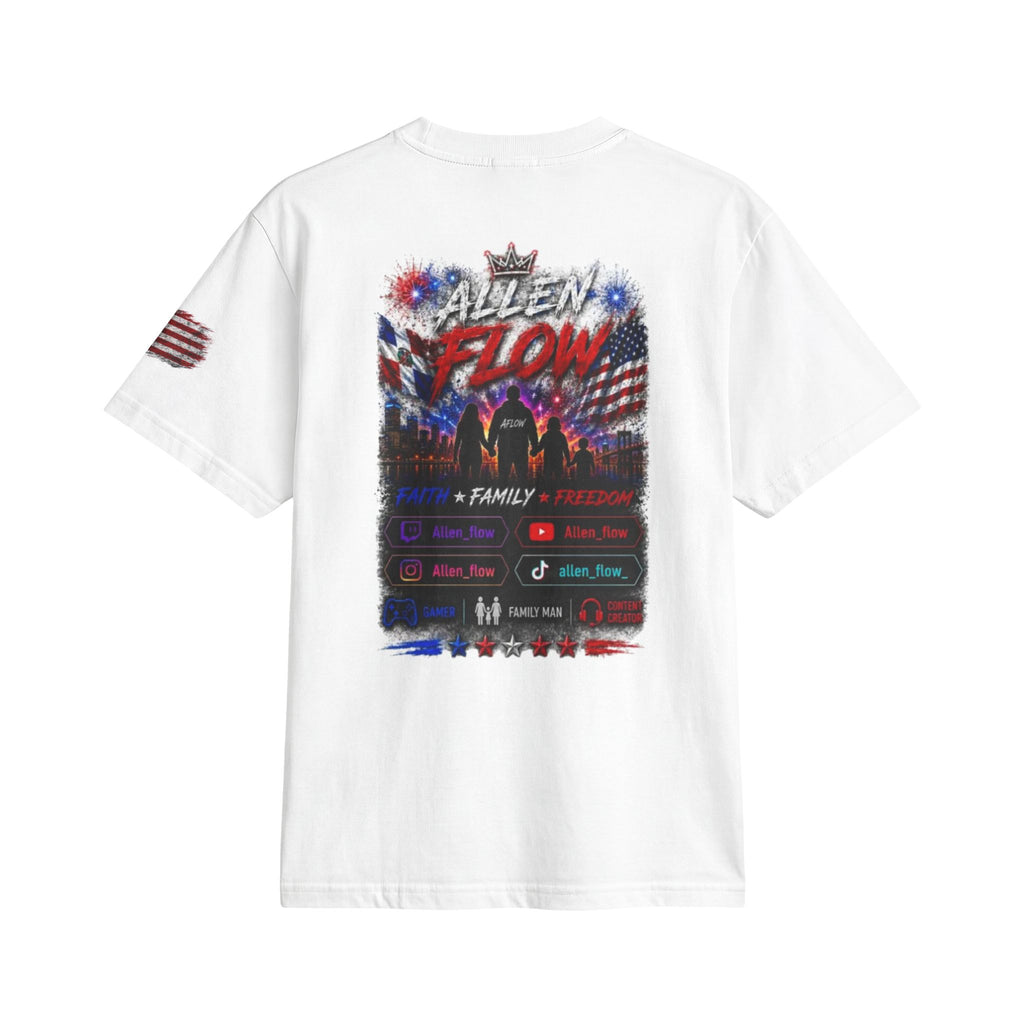 Flow American Flag T-Shirt — "Family Faith Freedom" Patriotic Active Tee