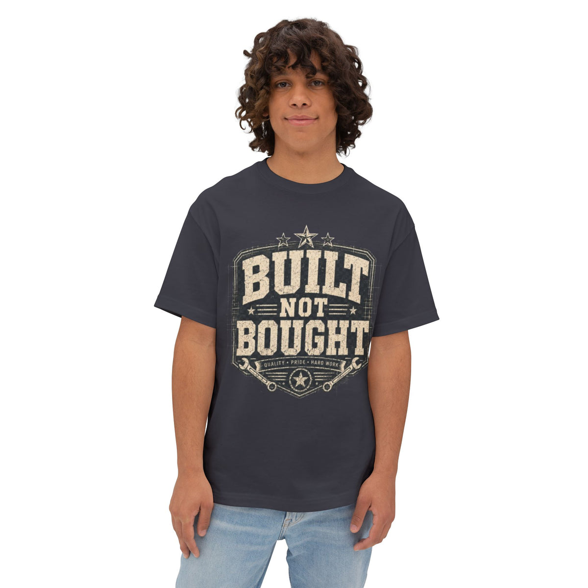 Built Not Bought T-Shirt — Retro Mechanics Graphic Tee for Makers & DIY Enthusiasts