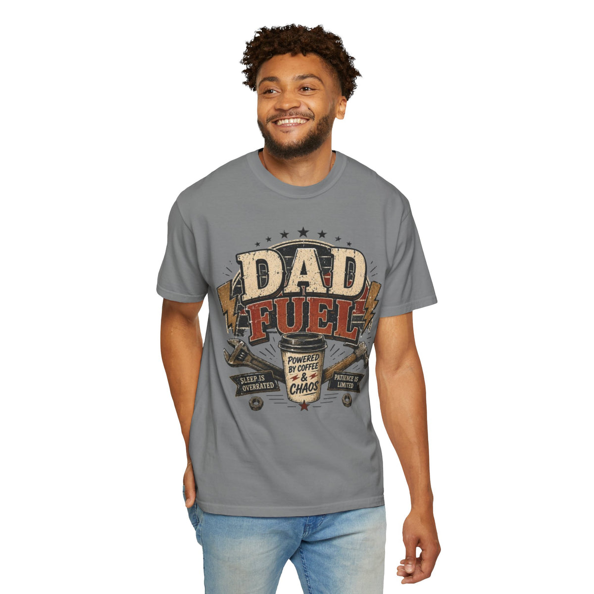 Dad Fuel T-Shirt — Funny Coffee & Chaos Father's Day Tee