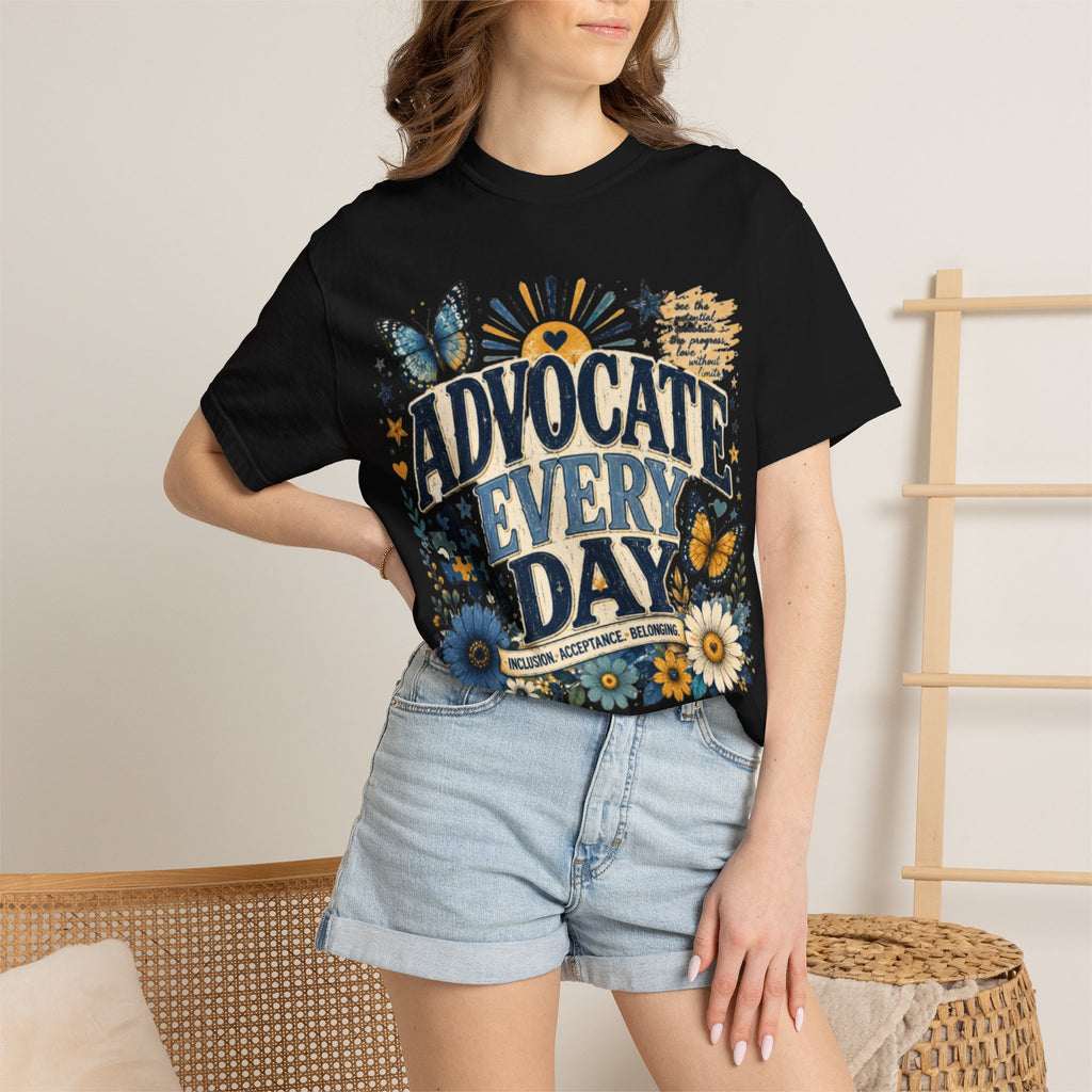 Advocate Every Day T-Shirt — Mental Health Awareness Floral Tee