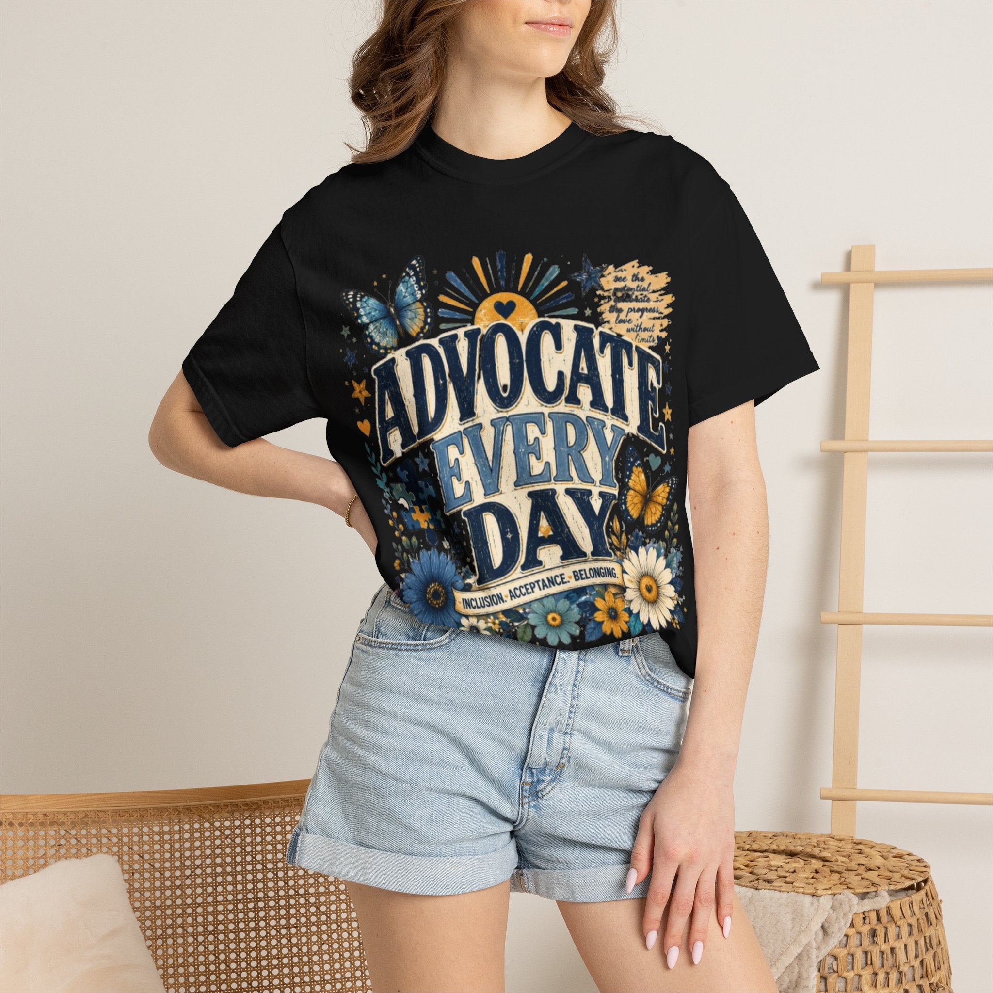 Advocate Every Day T-Shirt — Mental Health Awareness Floral Tee