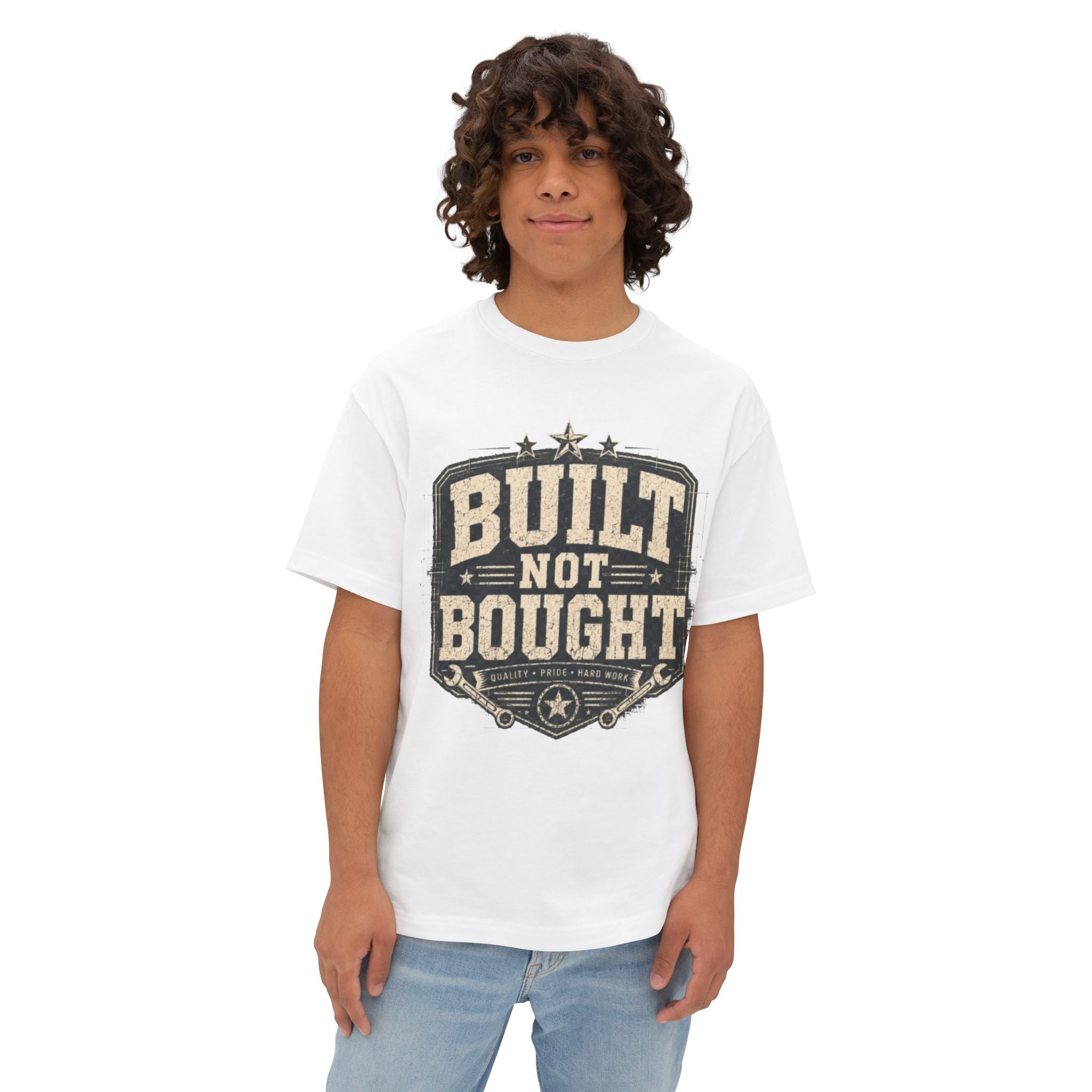Built Not Bought T-Shirt — Retro Mechanics Graphic Tee for Makers & DIY Enthusiasts