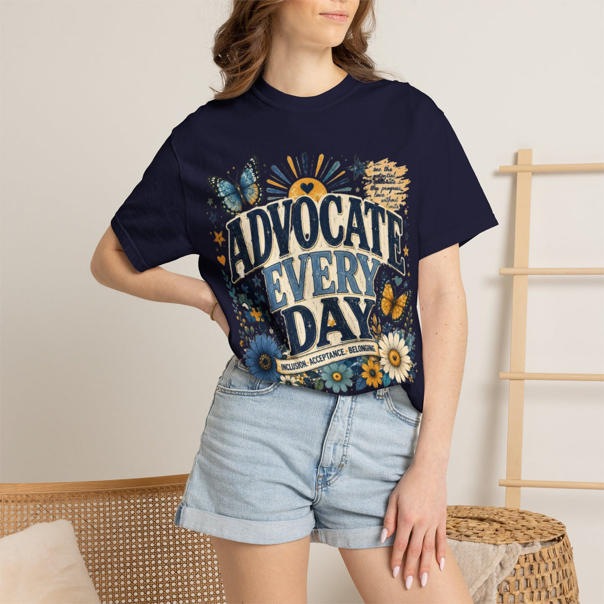 Advocate Every Day T-Shirt — Mental Health Awareness Floral Tee